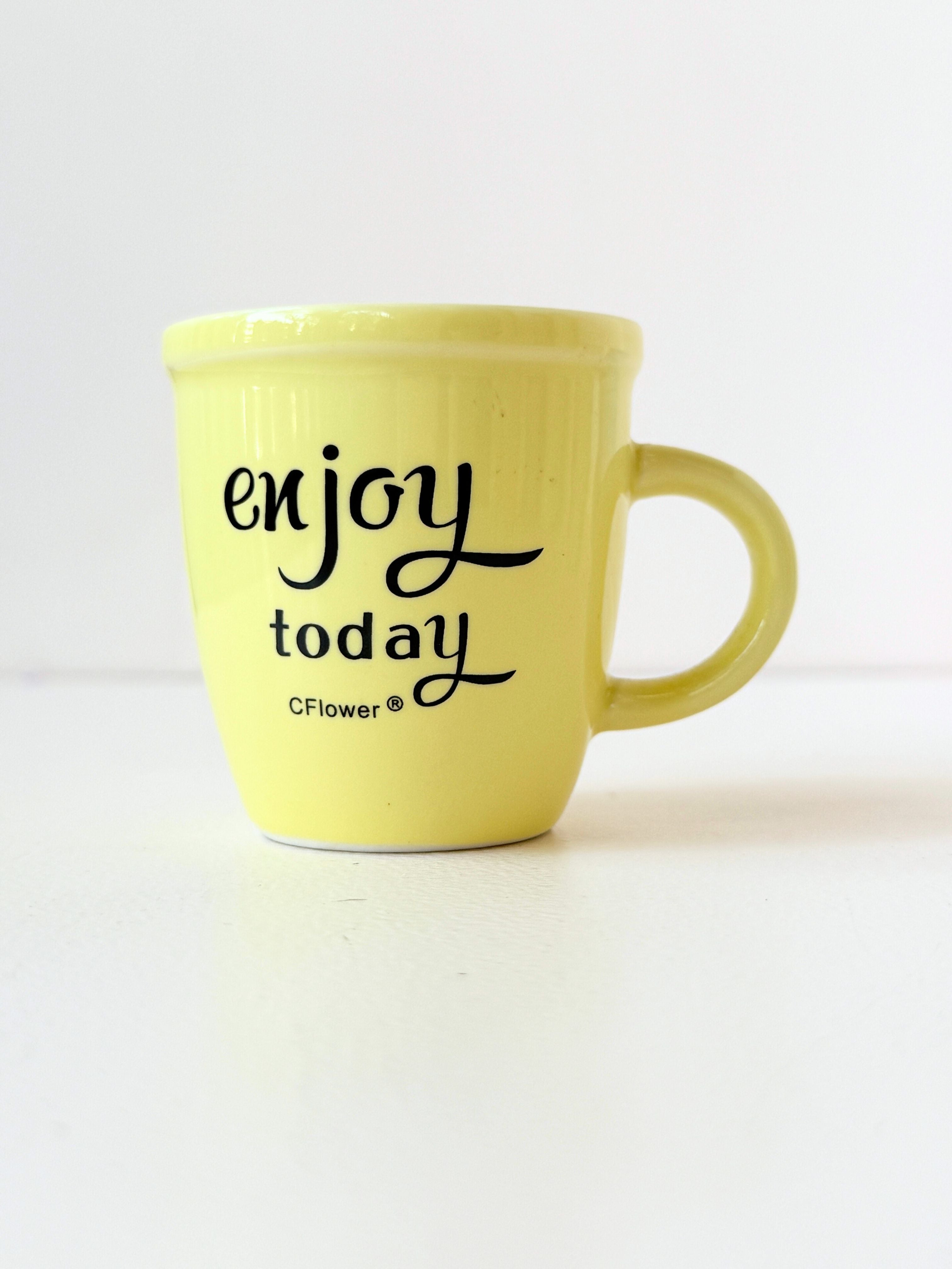 Motivational Ceramic Mini Mugs – “Don’t Think Too Much”, “Enjoy Today”, “Shine Every Day”