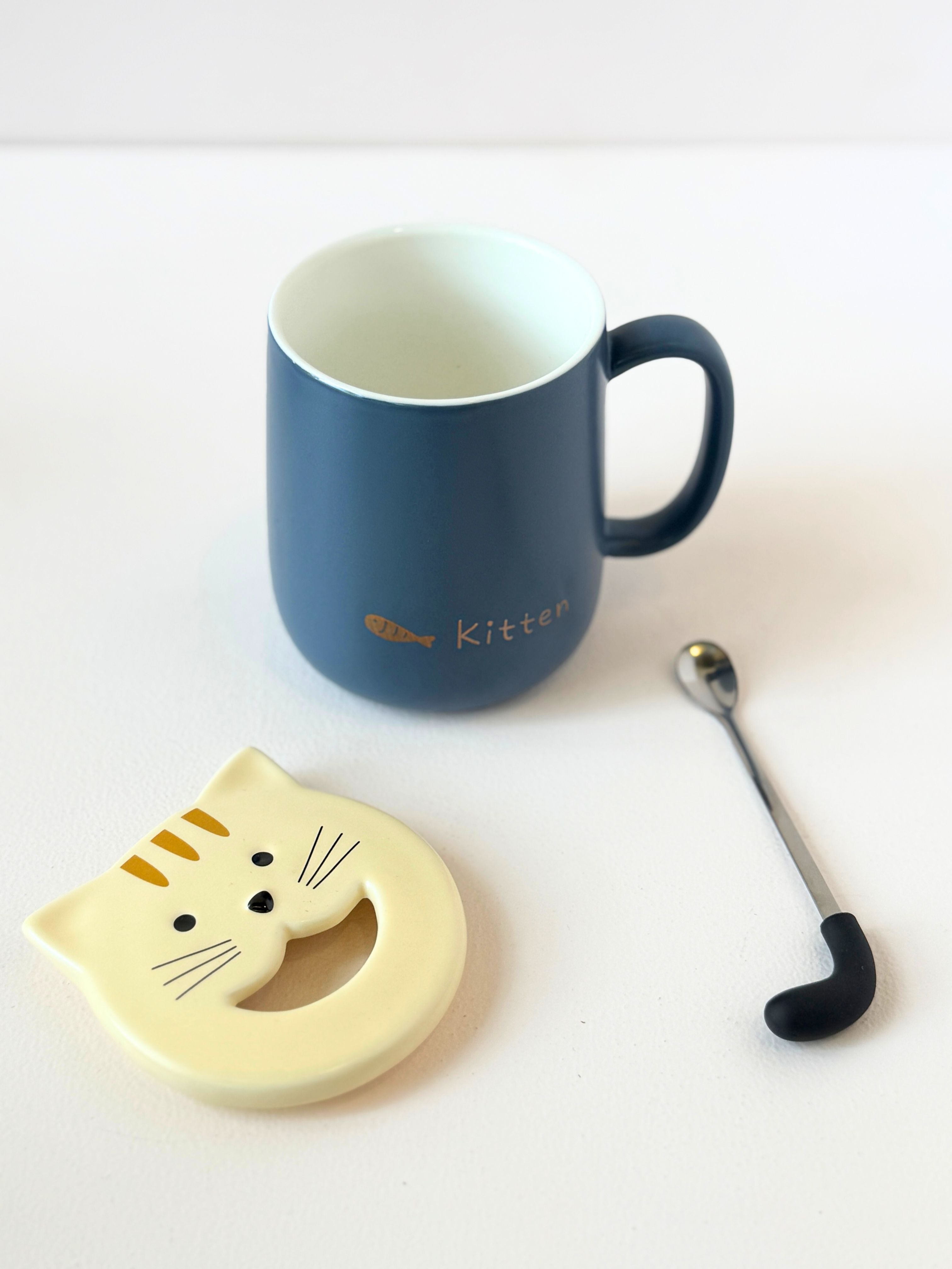 Whisker Sips™ – Cute Cat Mug with Lid & Spoon