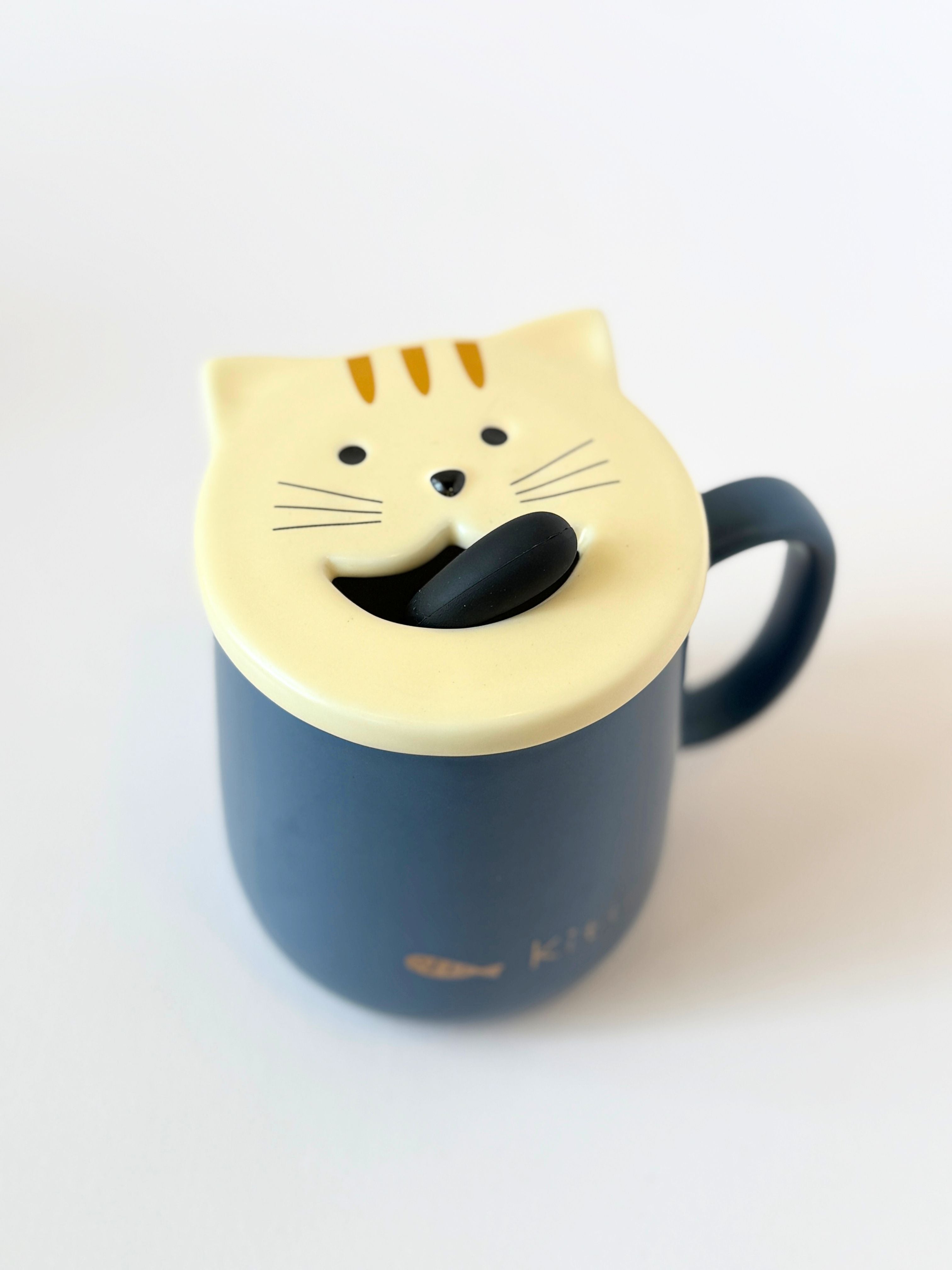 Whisker Sips™ – Cute Cat Mug with Lid & Spoon