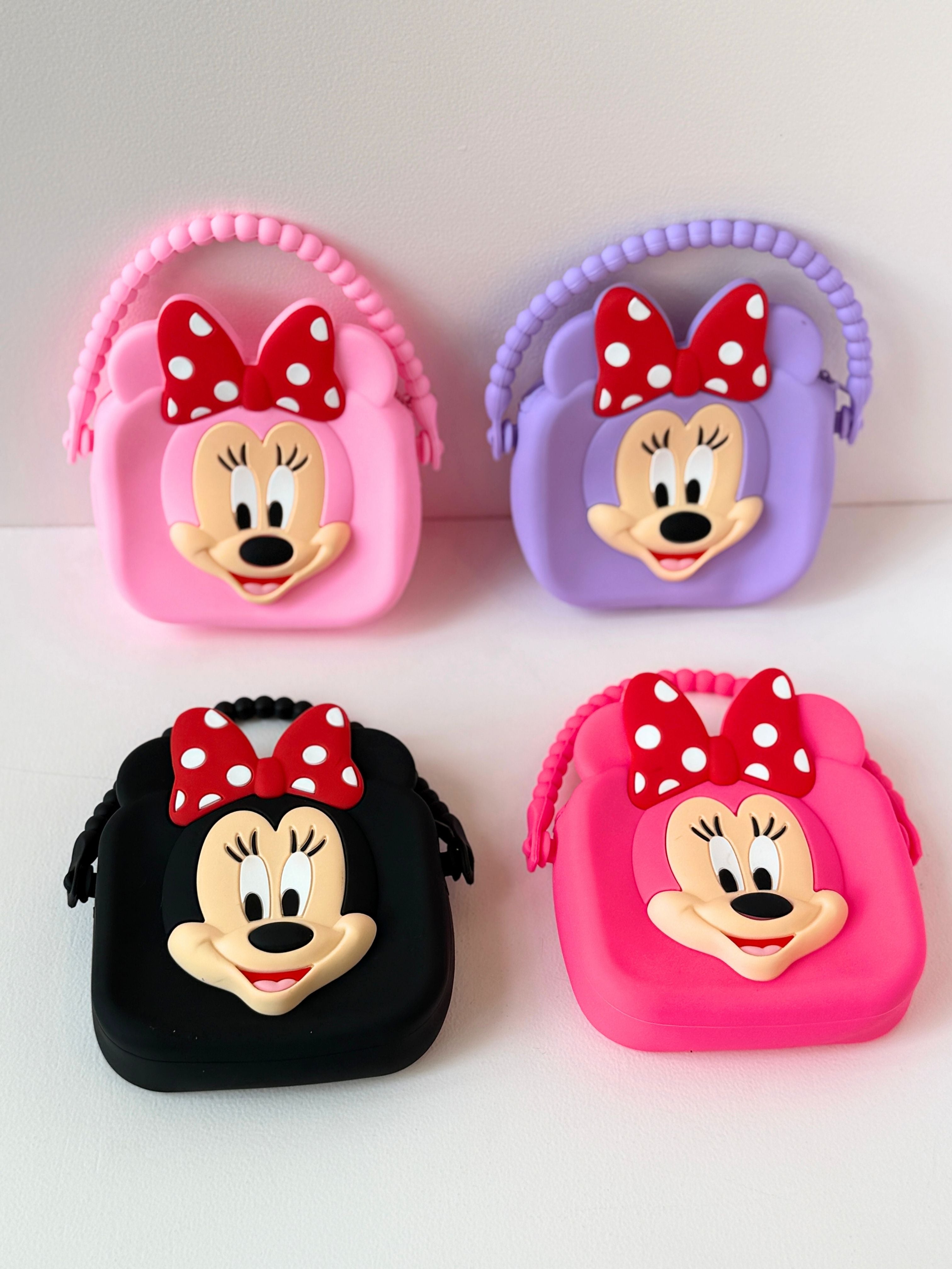 Minnie Inspired Silicone Handbag – With Beaded Handle Sling