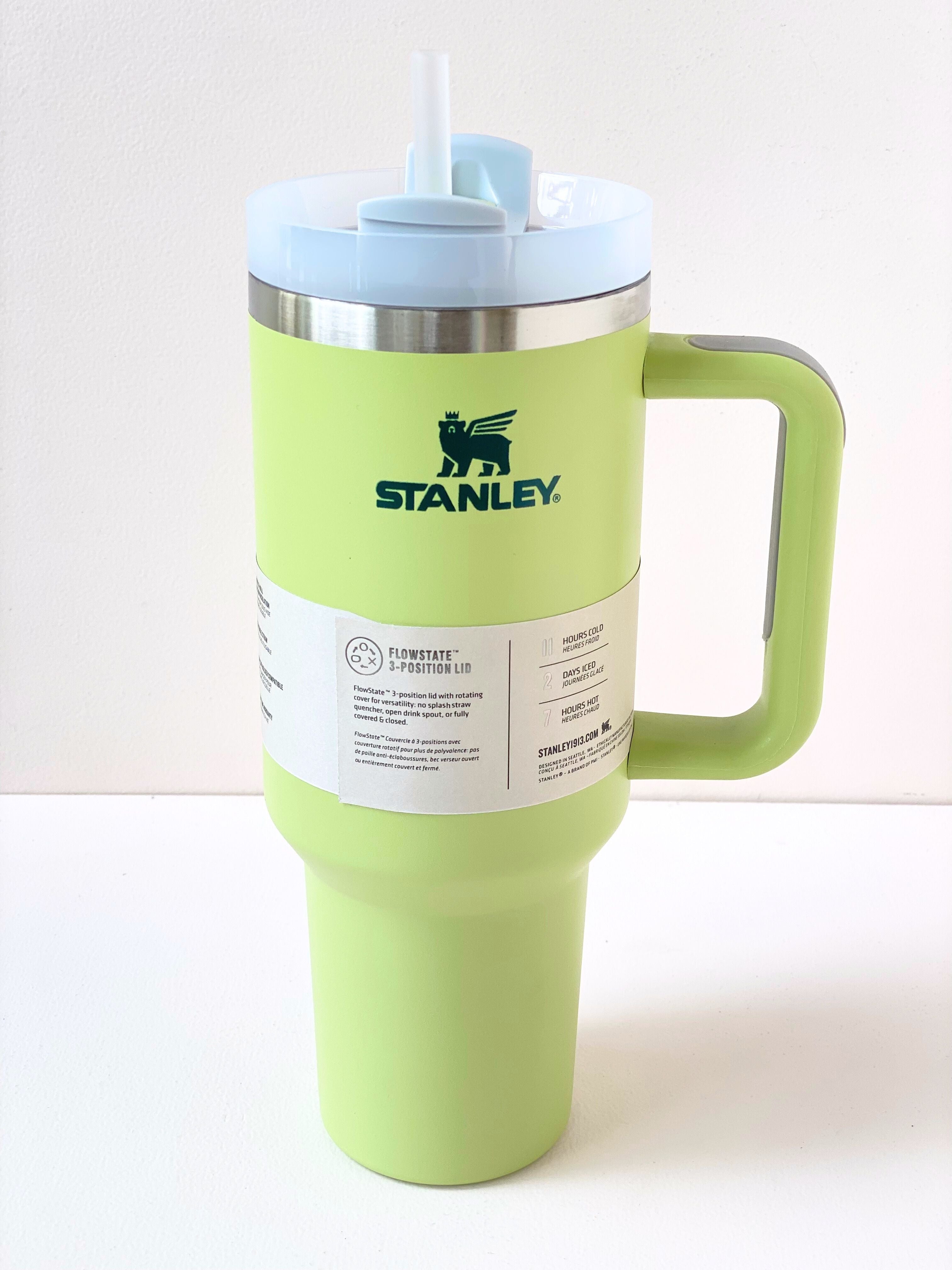 40oz Stanley Style Quencher H2.0 Tumbler with Straw – Leakproof, Stainless Steel, Pastel Colors