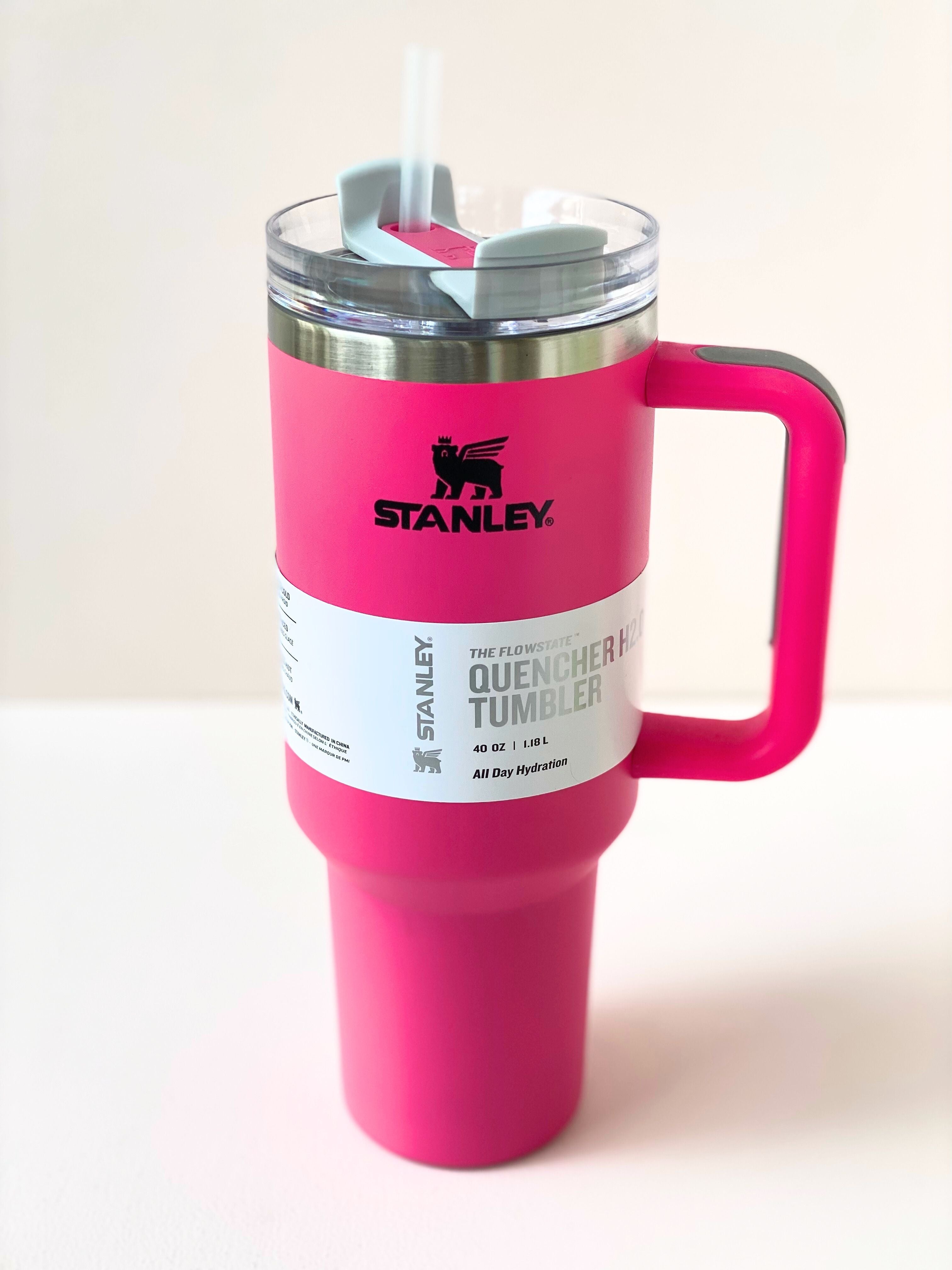 40oz Stanley Style Quencher H2.0 Tumbler with Straw – Leakproof, Stainless Steel, Pastel Colors