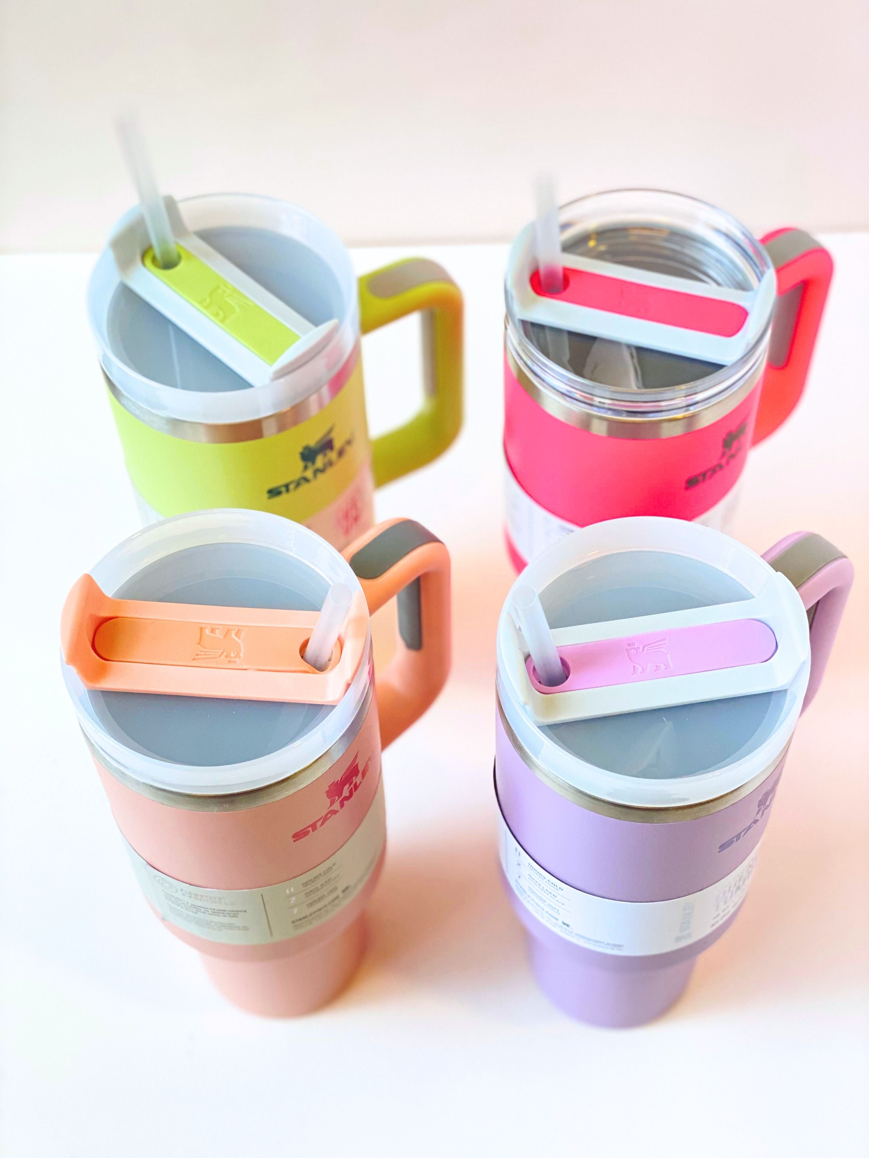 40oz Stanley Style Quencher H2.0 Tumbler with Straw – Leakproof, Stainless Steel, Pastel Colors