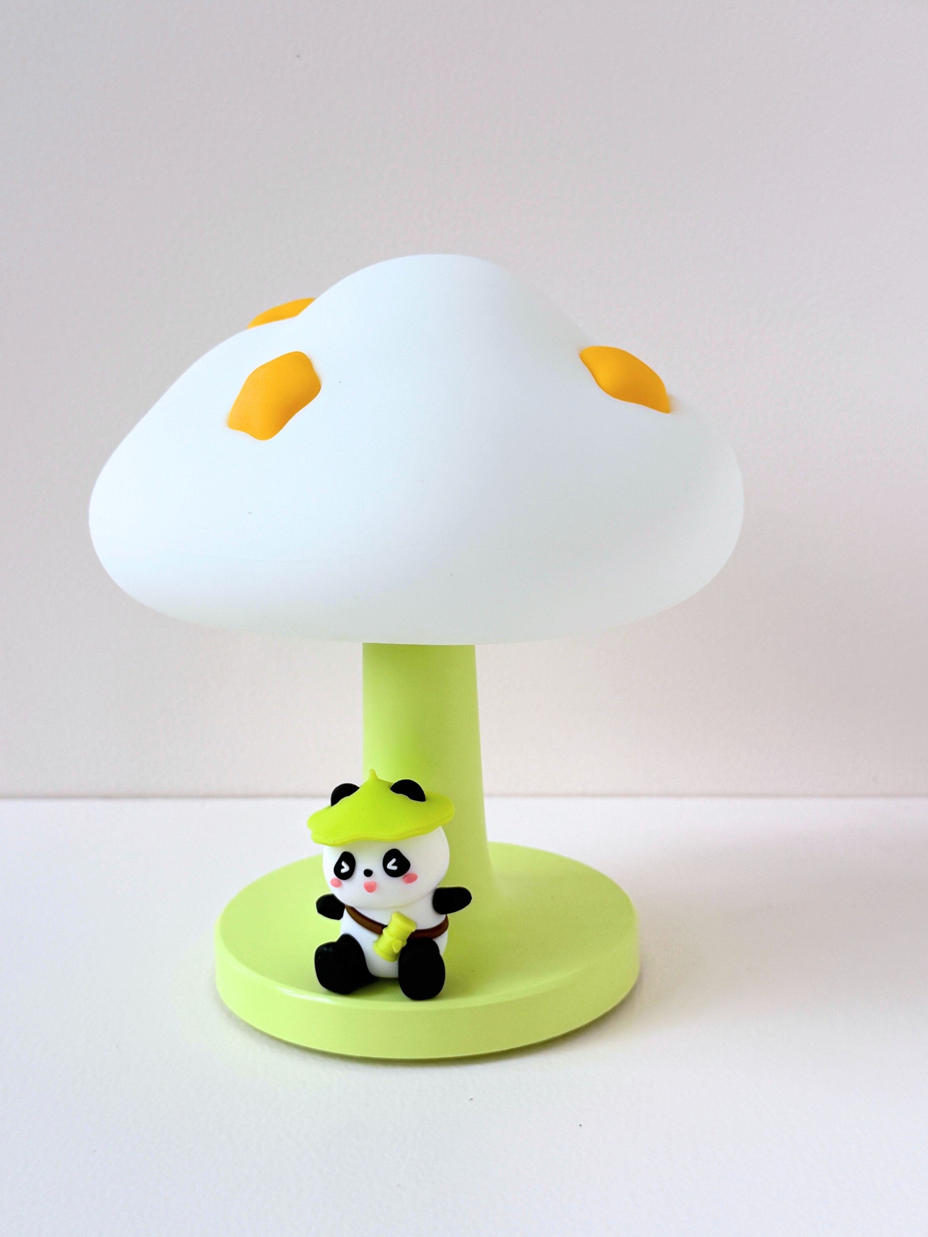 Panda Glow Mushroom Touch Lamp – Soft Silicone Night Light
