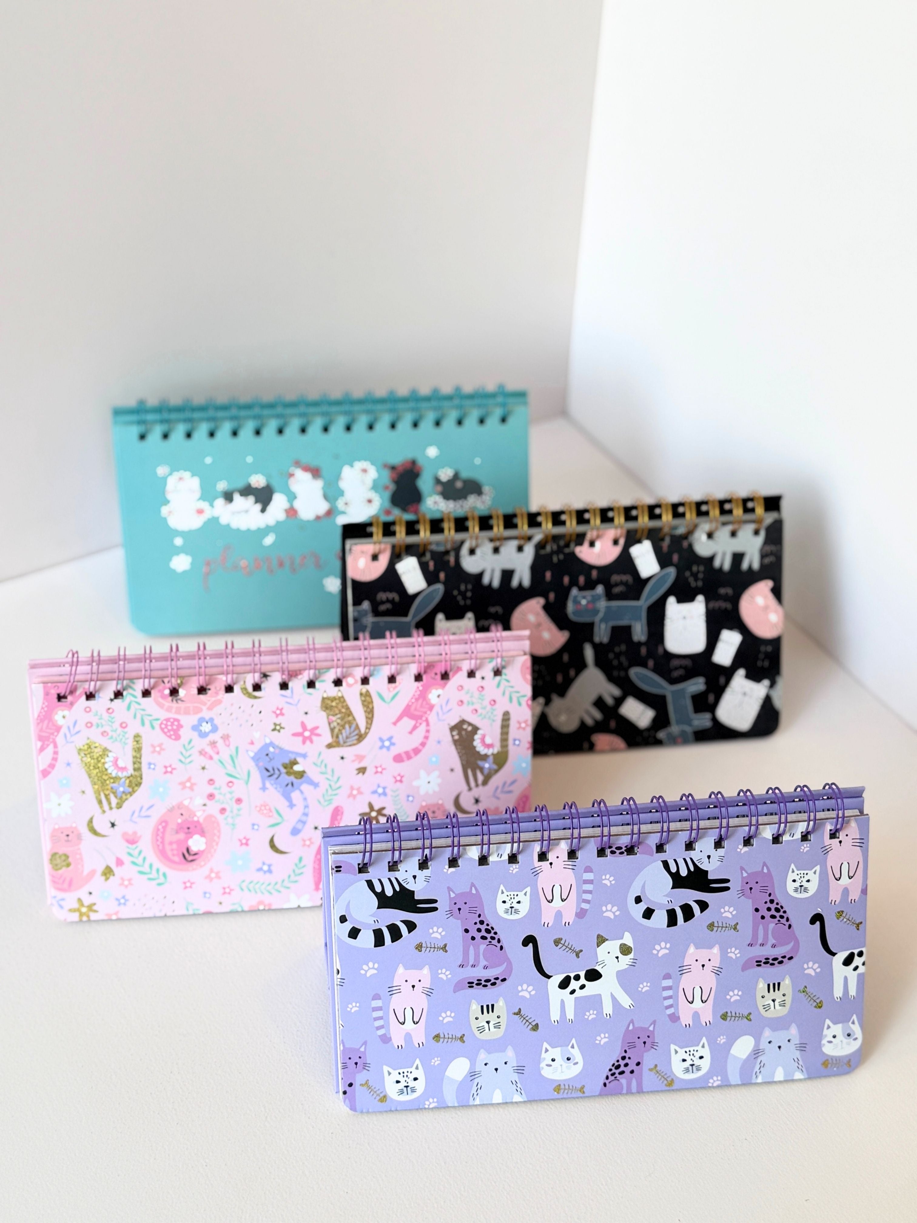 Whimsical Cat-Themed Weekly Desk Planners