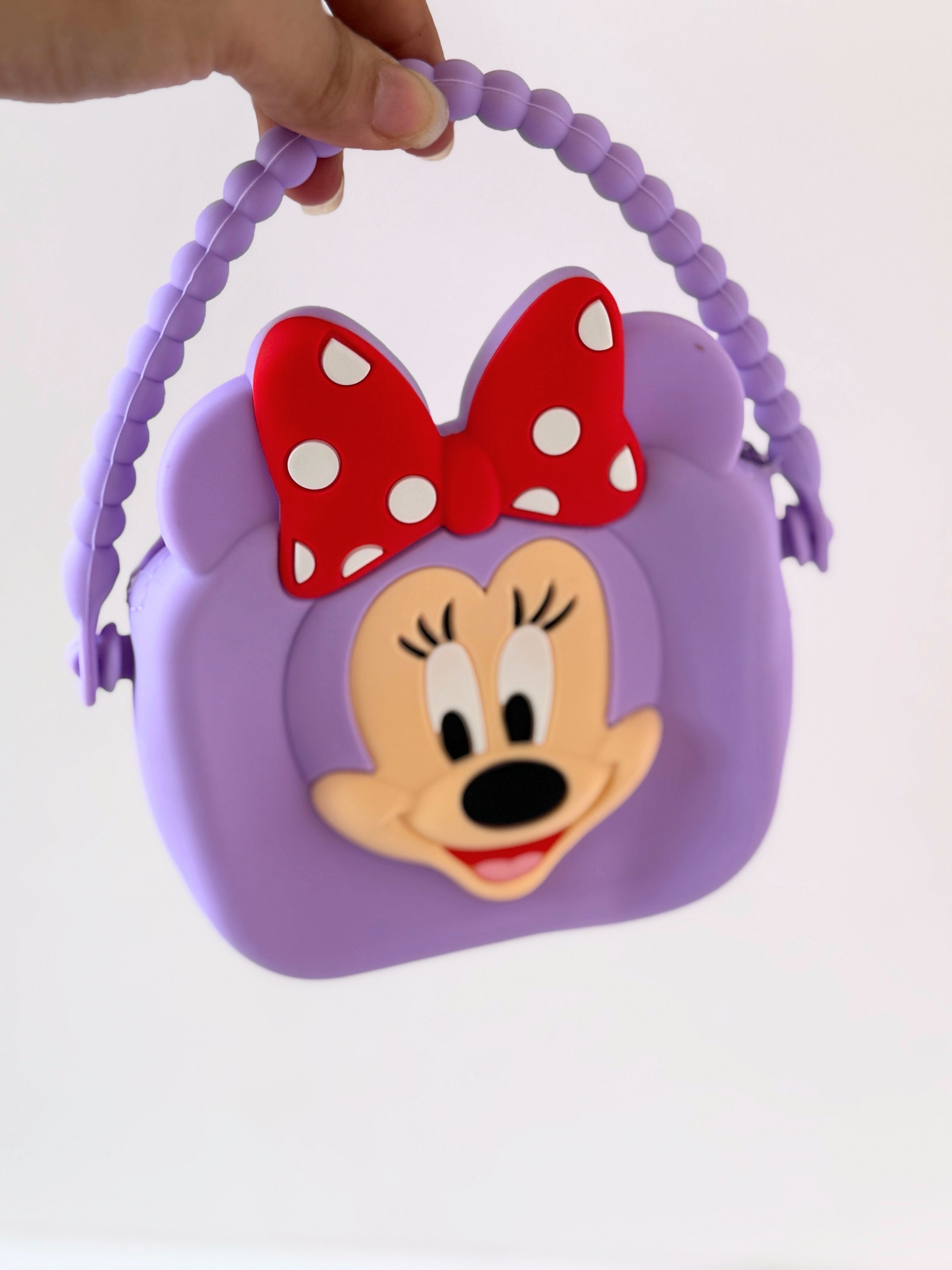 Minnie Inspired Silicone Handbag – With Beaded Handle & Sling