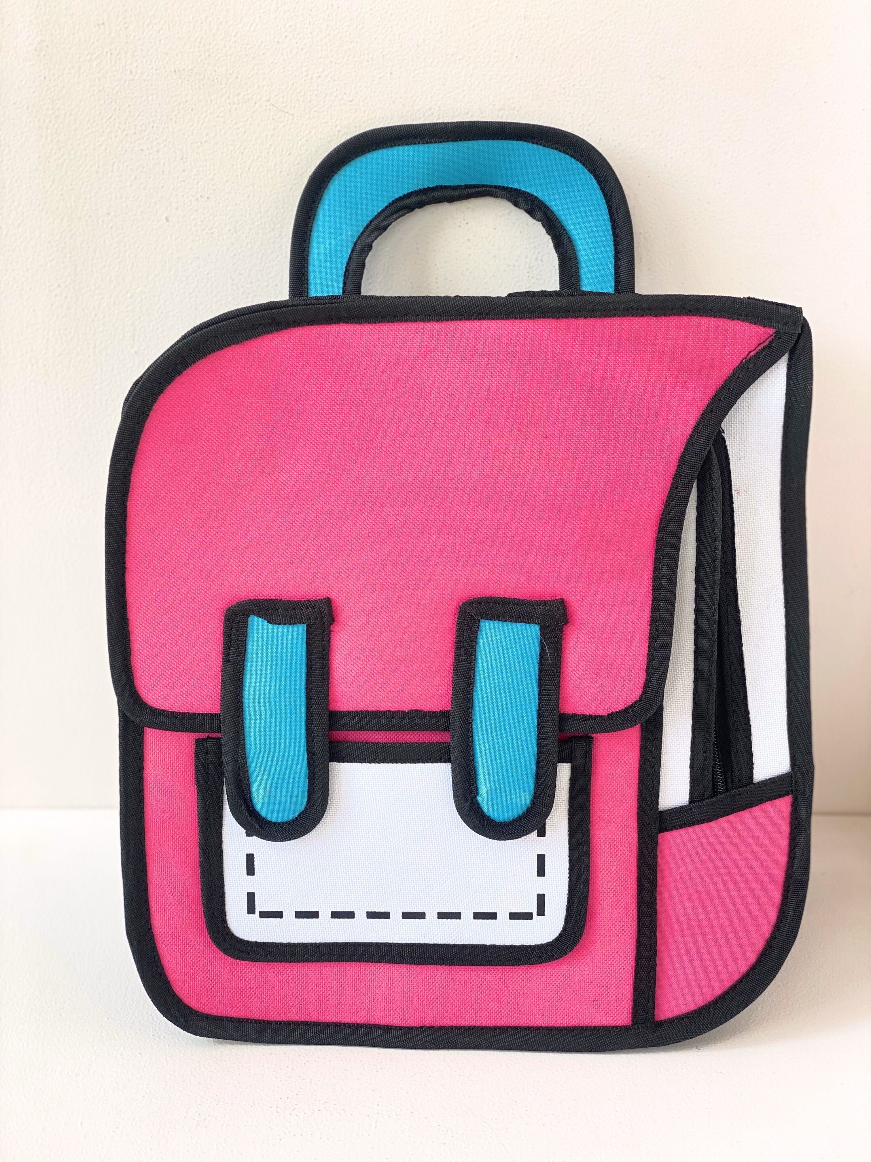 Cartoon Pop Art 2D Backpack – Unique 3D Optical Illusion