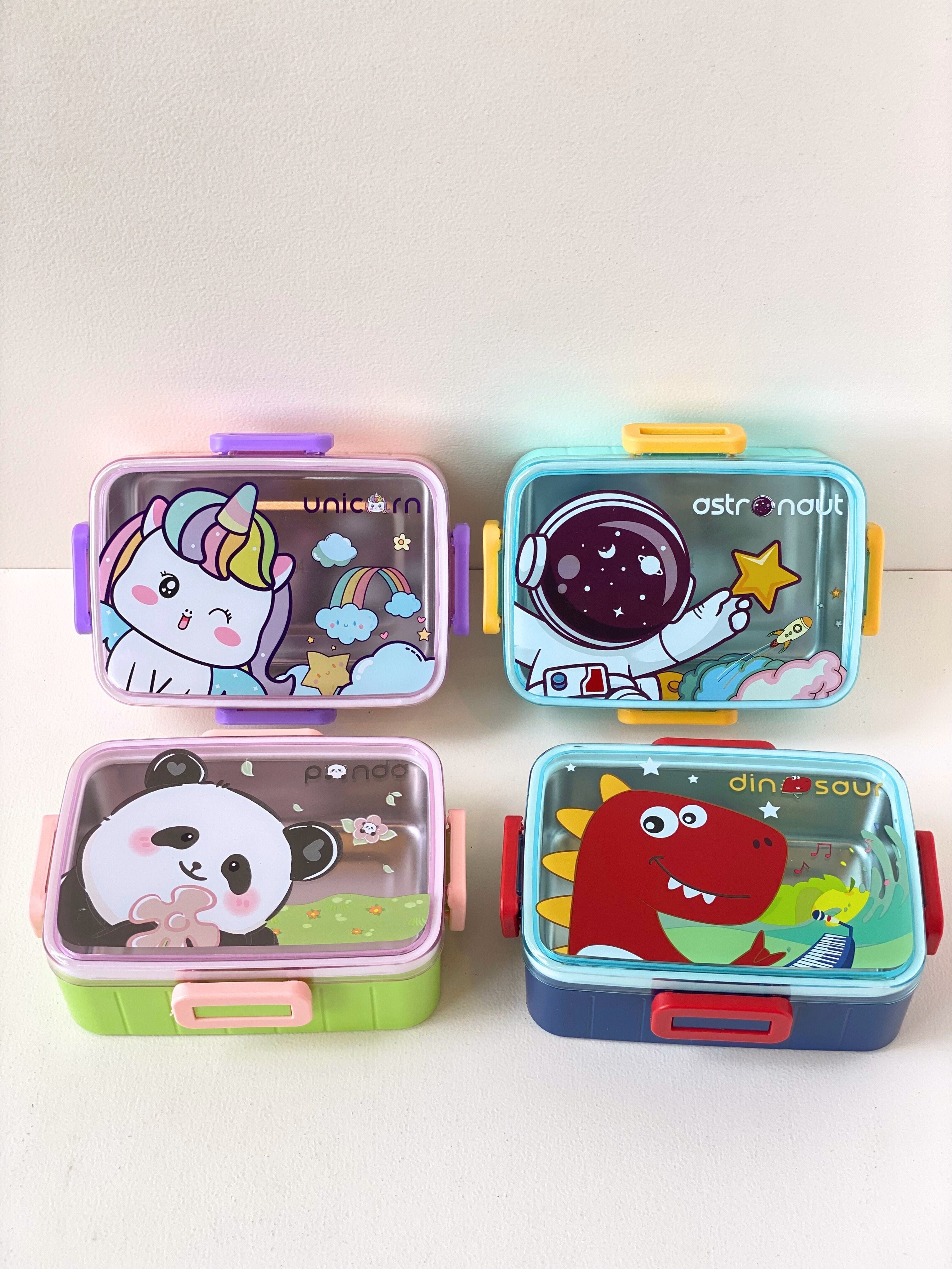 Cute Kids Stainless Steel Lunch Box – Leakproof & Durable Bento Box with Cartoon Lid