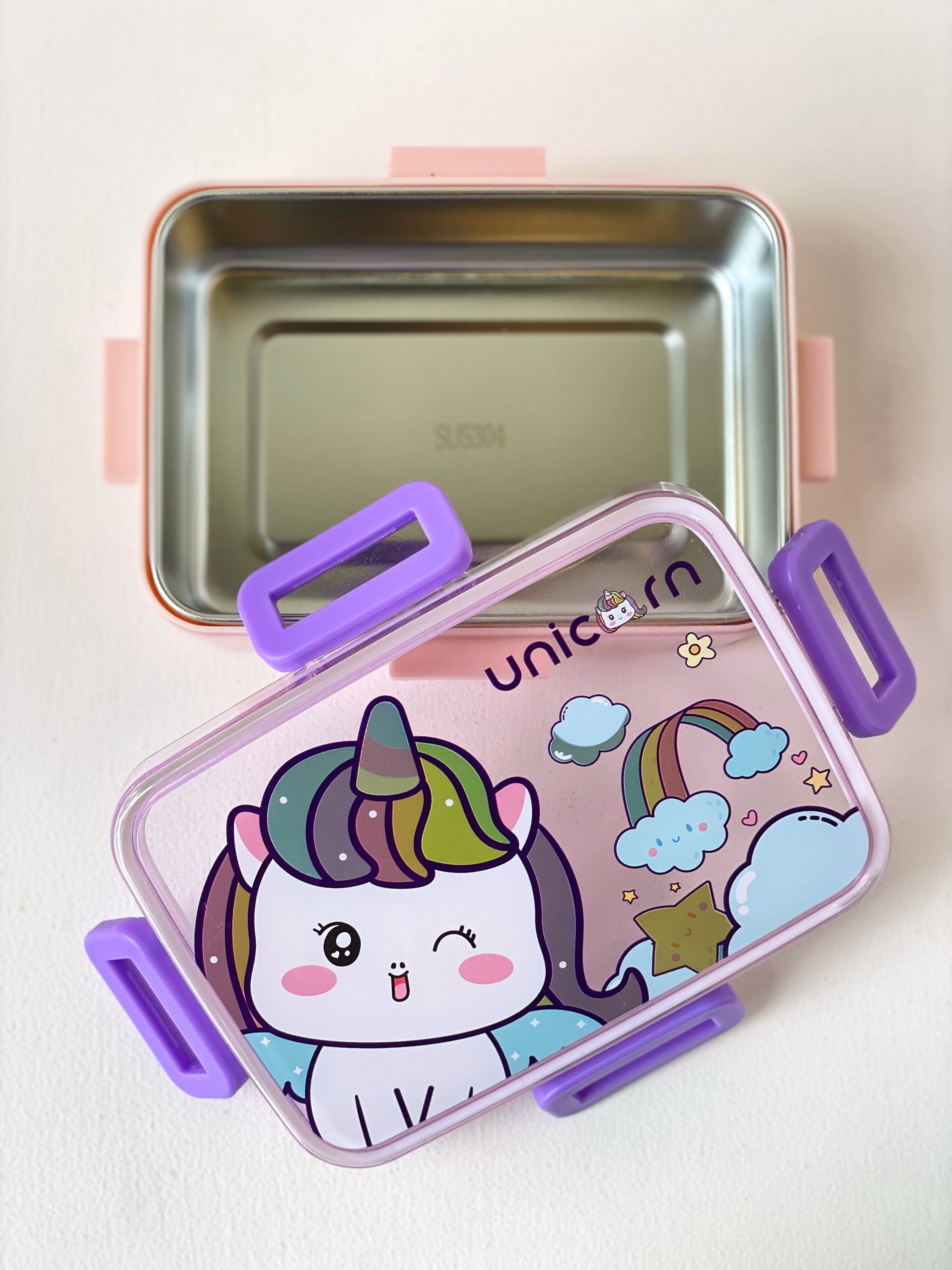 Cute Kids Stainless Steel Lunch Box – Leakproof & Durable Bento Box with Cartoon Lid