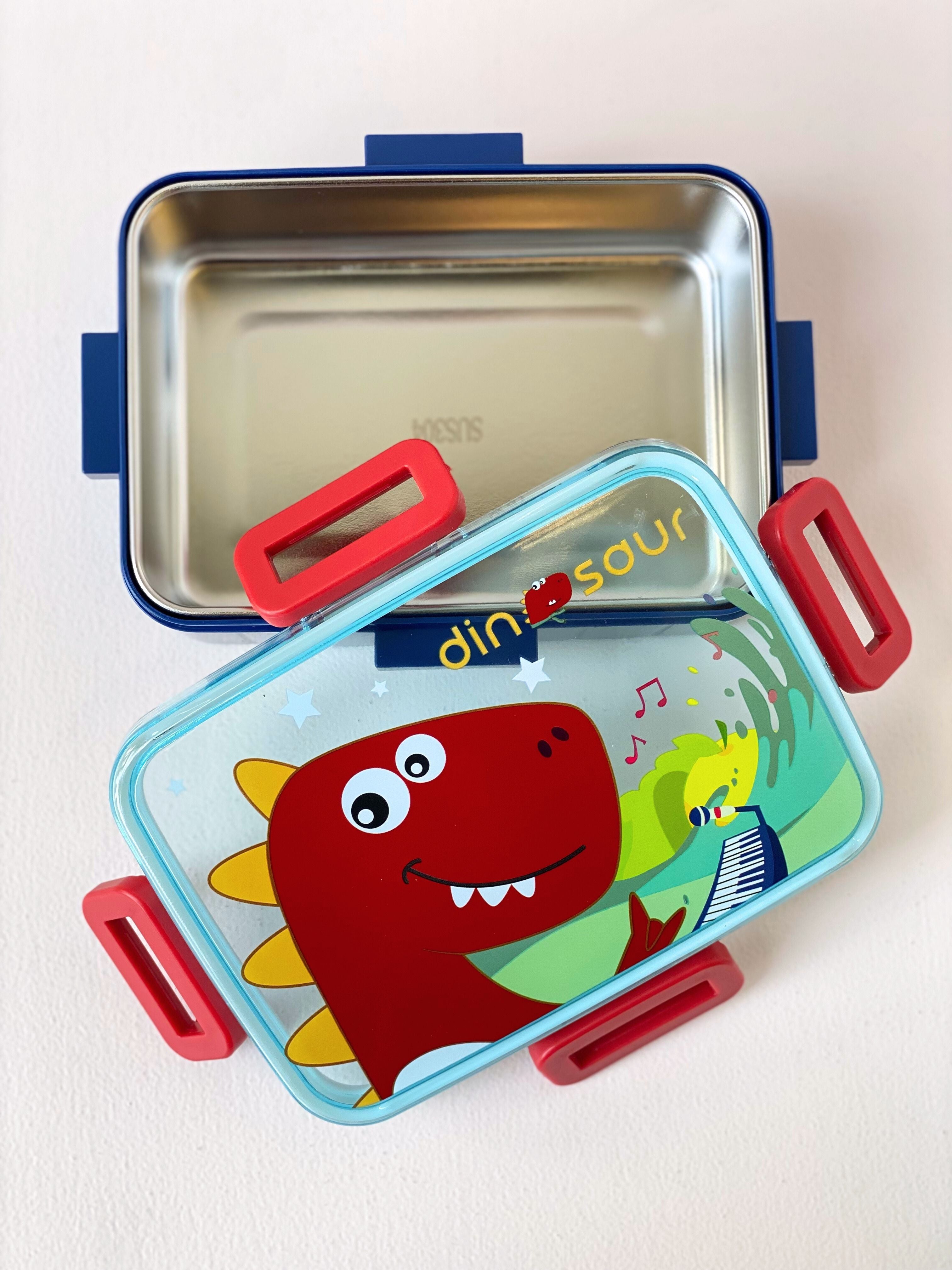 Cute Kids Stainless Steel Lunch Box – Leakproof & Durable Bento Box with Cartoon Lid