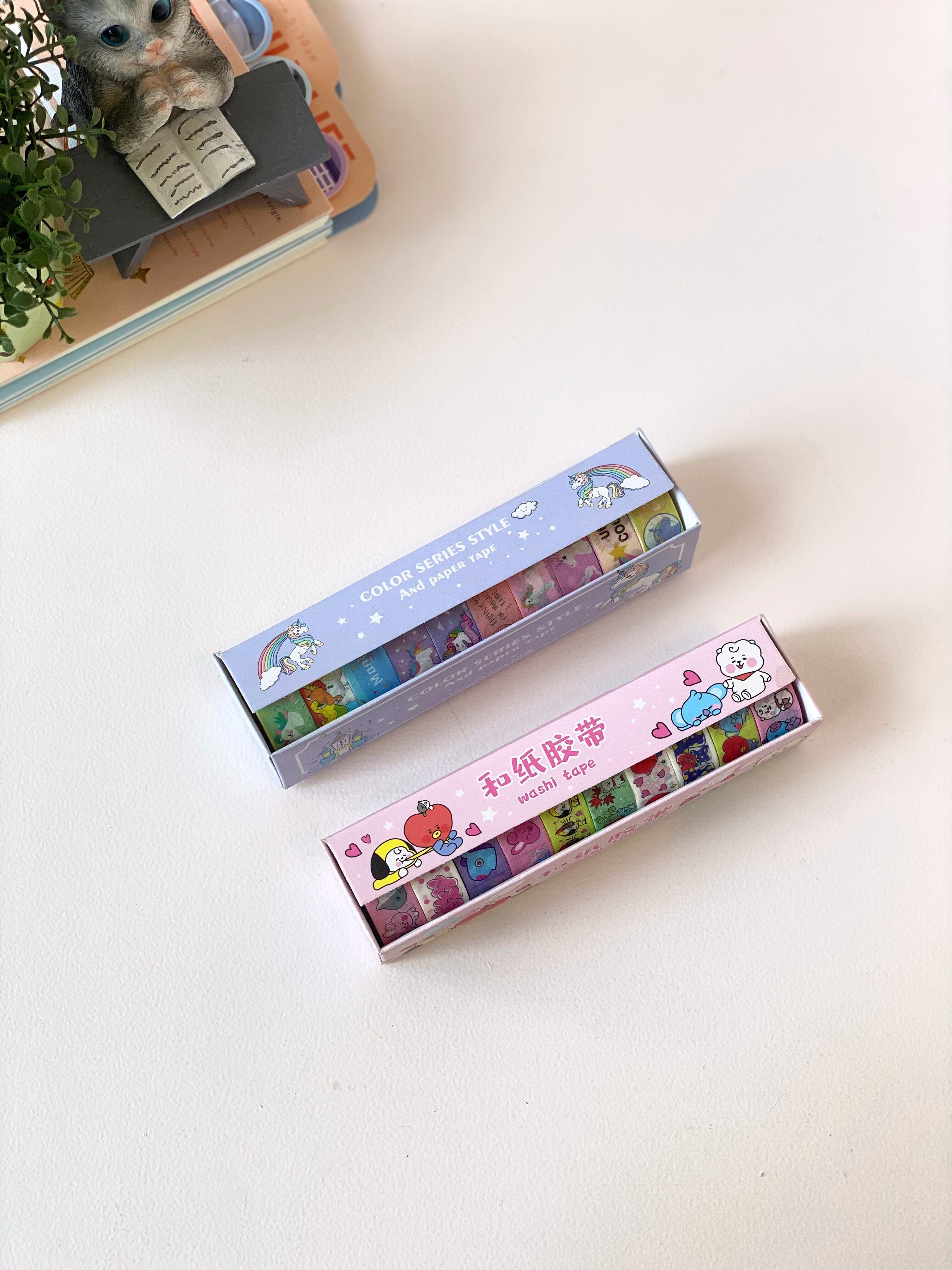 Kawaii Washi Tape Set – 10 Rolls of Colorful Cartoon Paper Tape for Journaling, Scrapbooking & Crafts