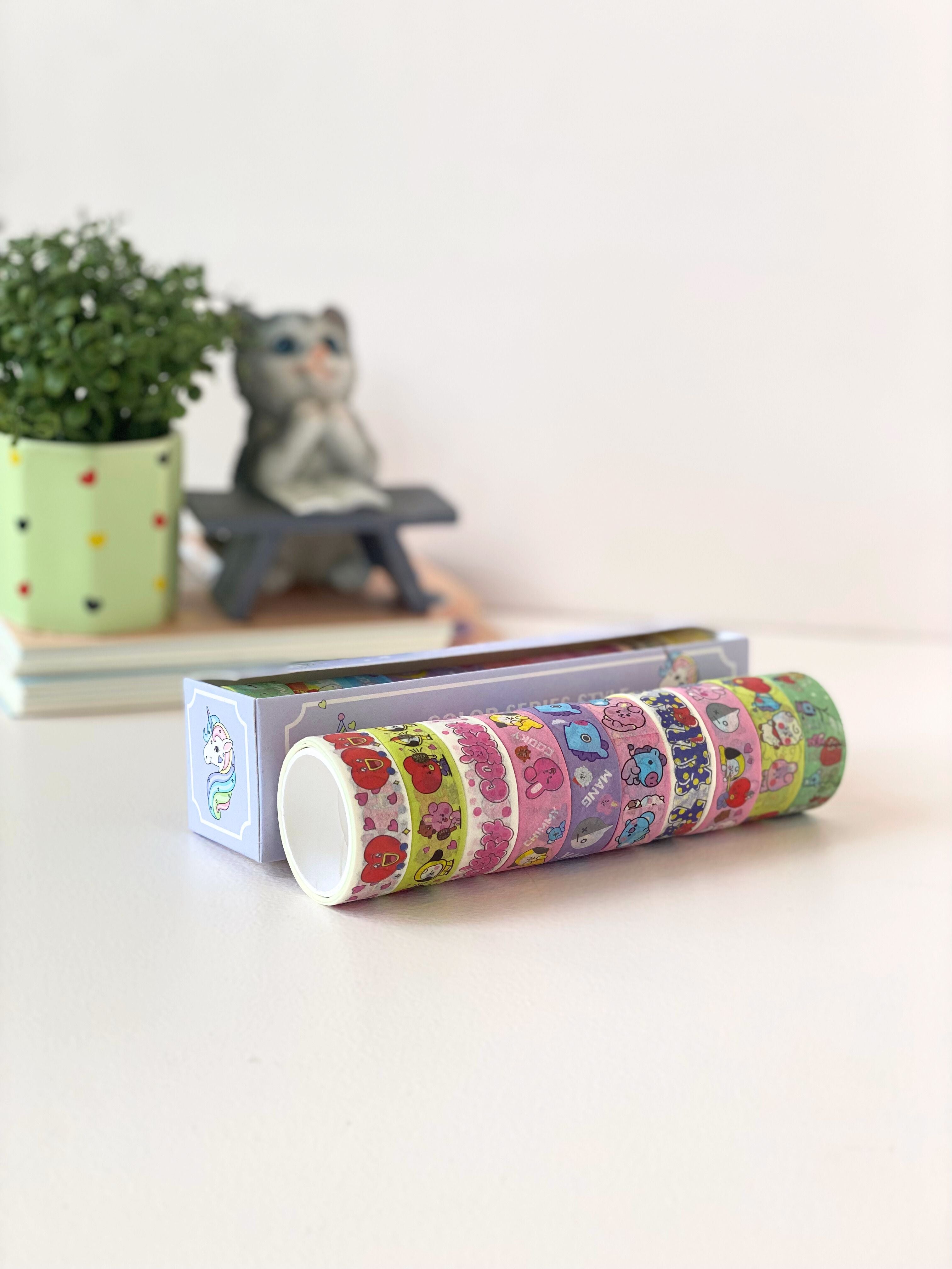 Kawaii Washi Tape Set β 10 Rolls of Colorful Cartoon Paper Tape for Journaling, Scrapbooking & Crafts