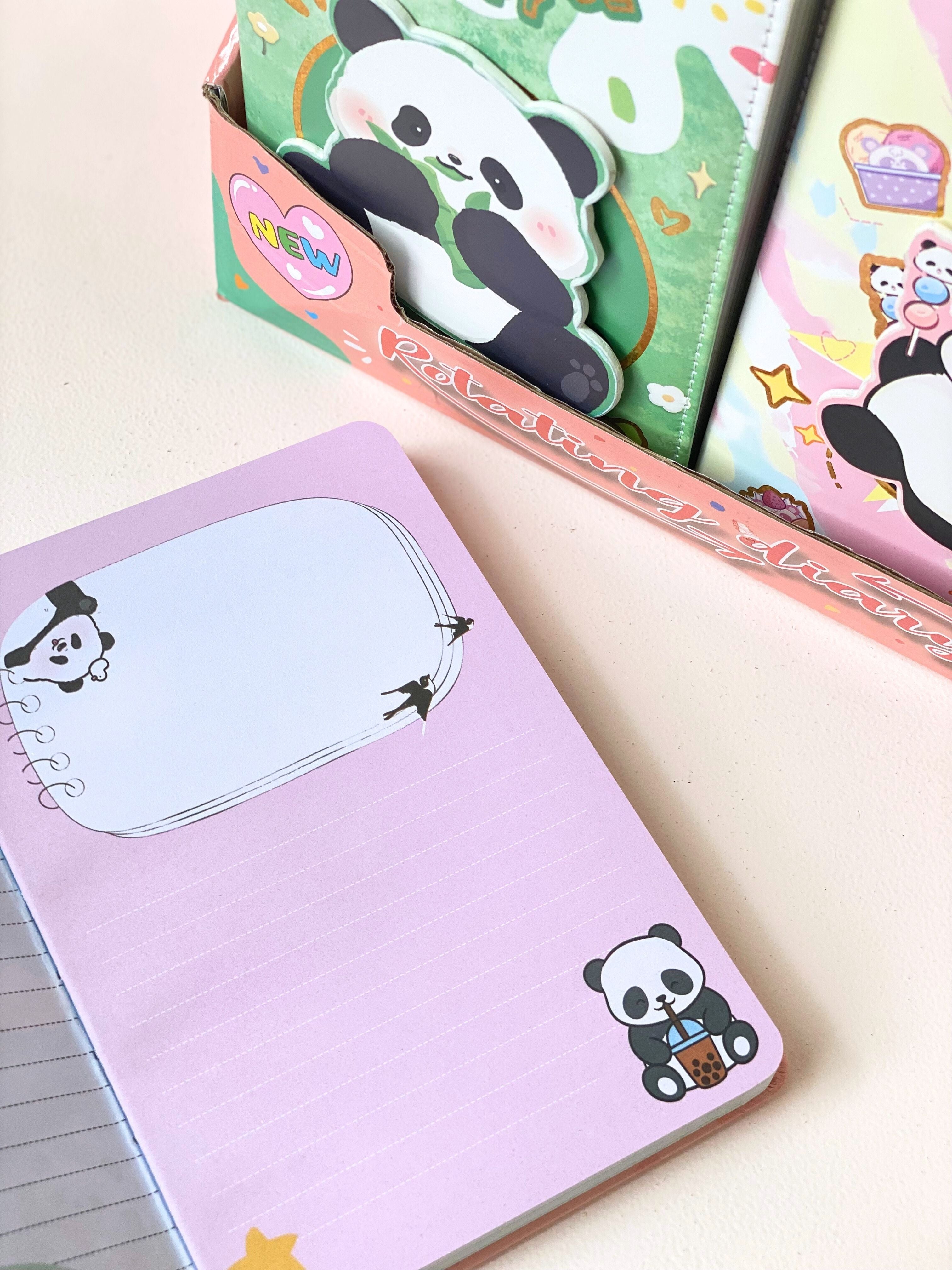 Spinning Panda Hardcover Notebook – Cute A5 Journal with 3D Rotating Panda Cover & Printed Pages