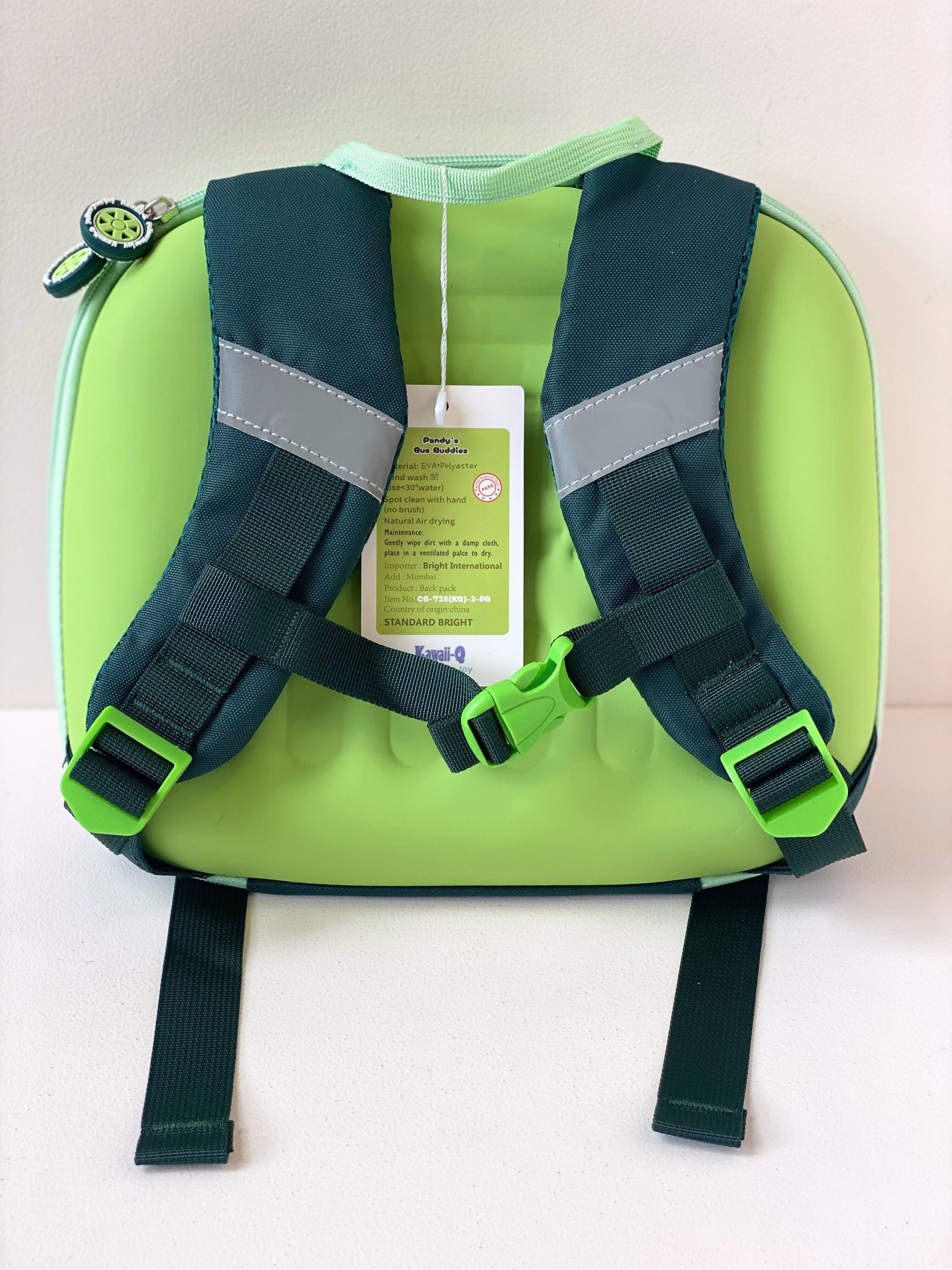 Pandy’s Bus Buddies Panda Backpack – Cute Green Cartoon School Bag for Toddlers & Kids