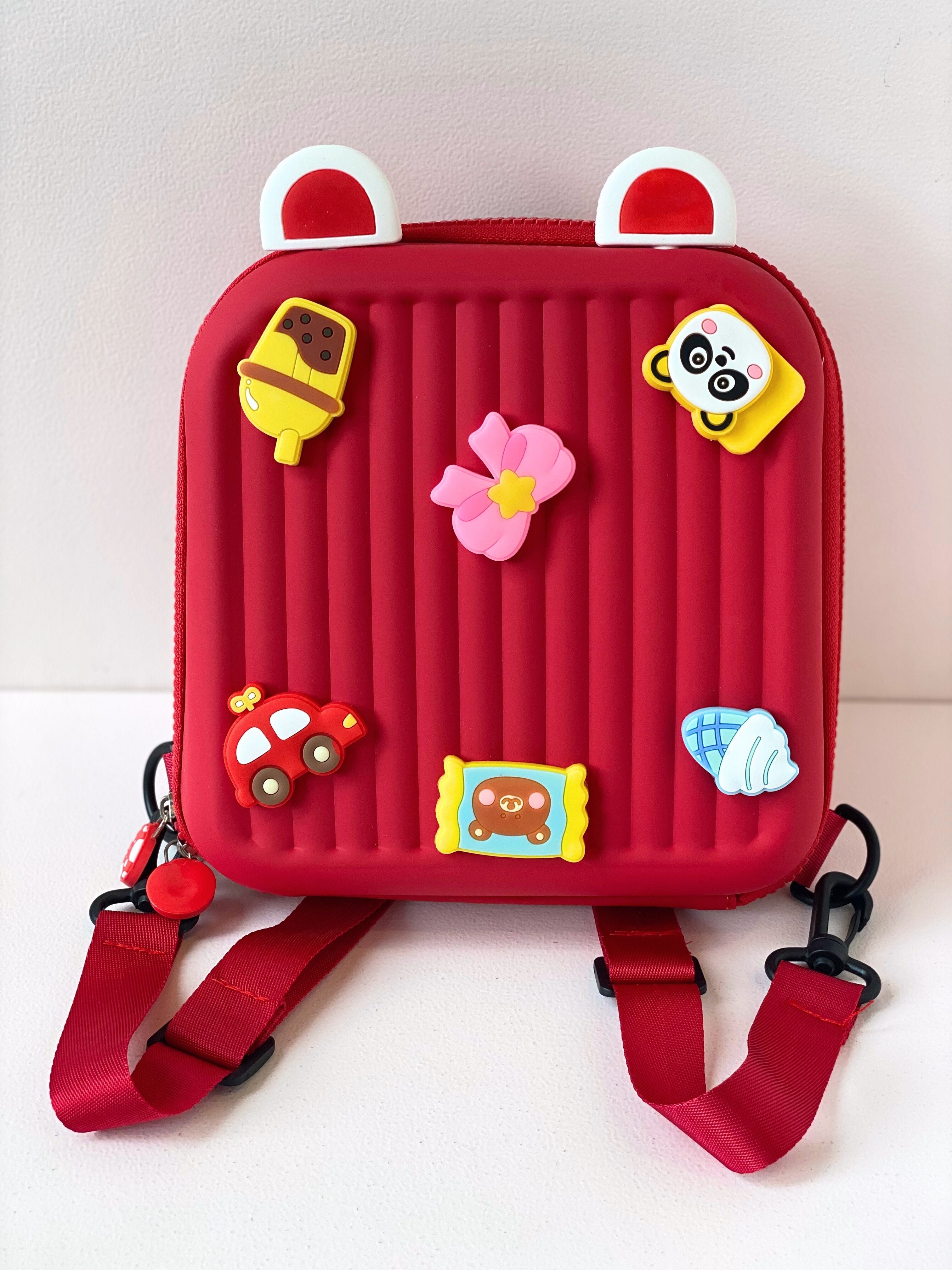 Cartoon Hard Shell Mini Backpack for Kids – Cute Travel Bag with 3D Charms & Zipper Closure
