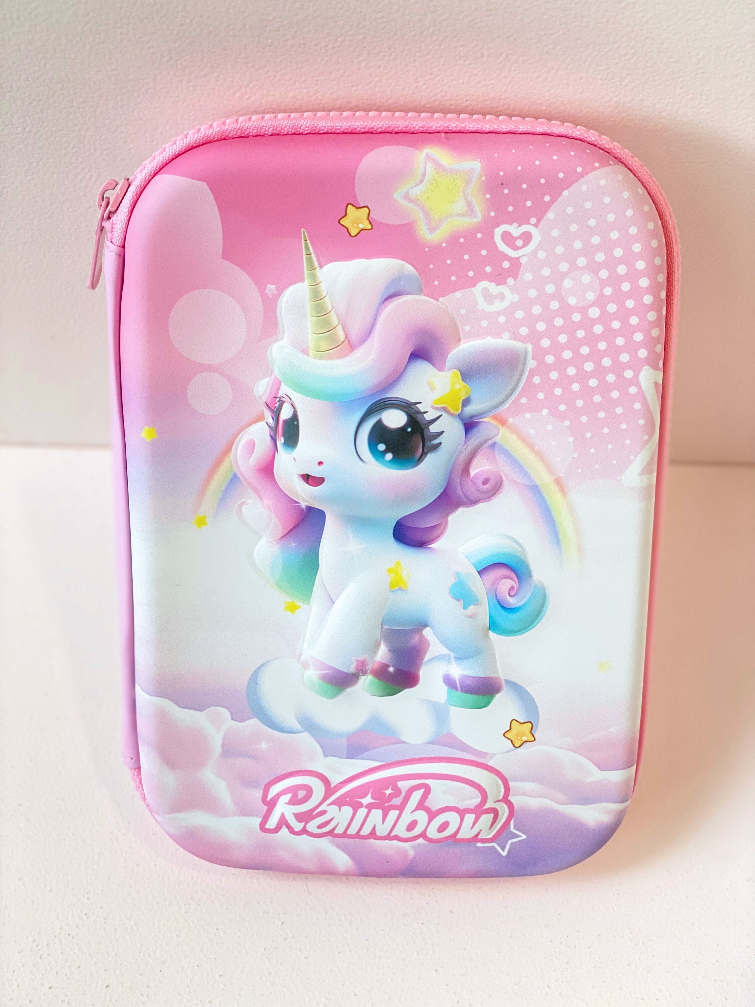 Rainbow Unicorn Pencil Case for Kids – 3D Hard Shell Stationery Organizer