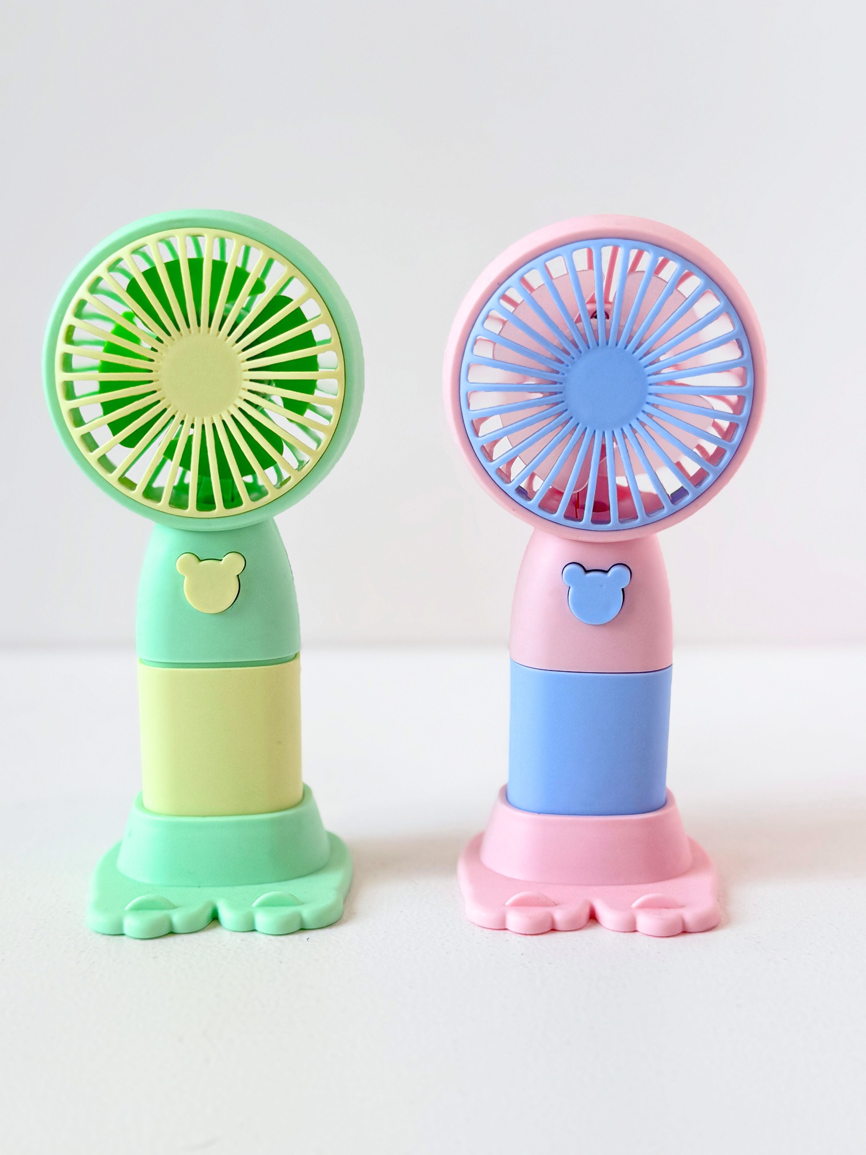 Cute Portable Mini Handheld Fan for Kids – USB Rechargeable with Charging Cable – Quiet & Lightweight