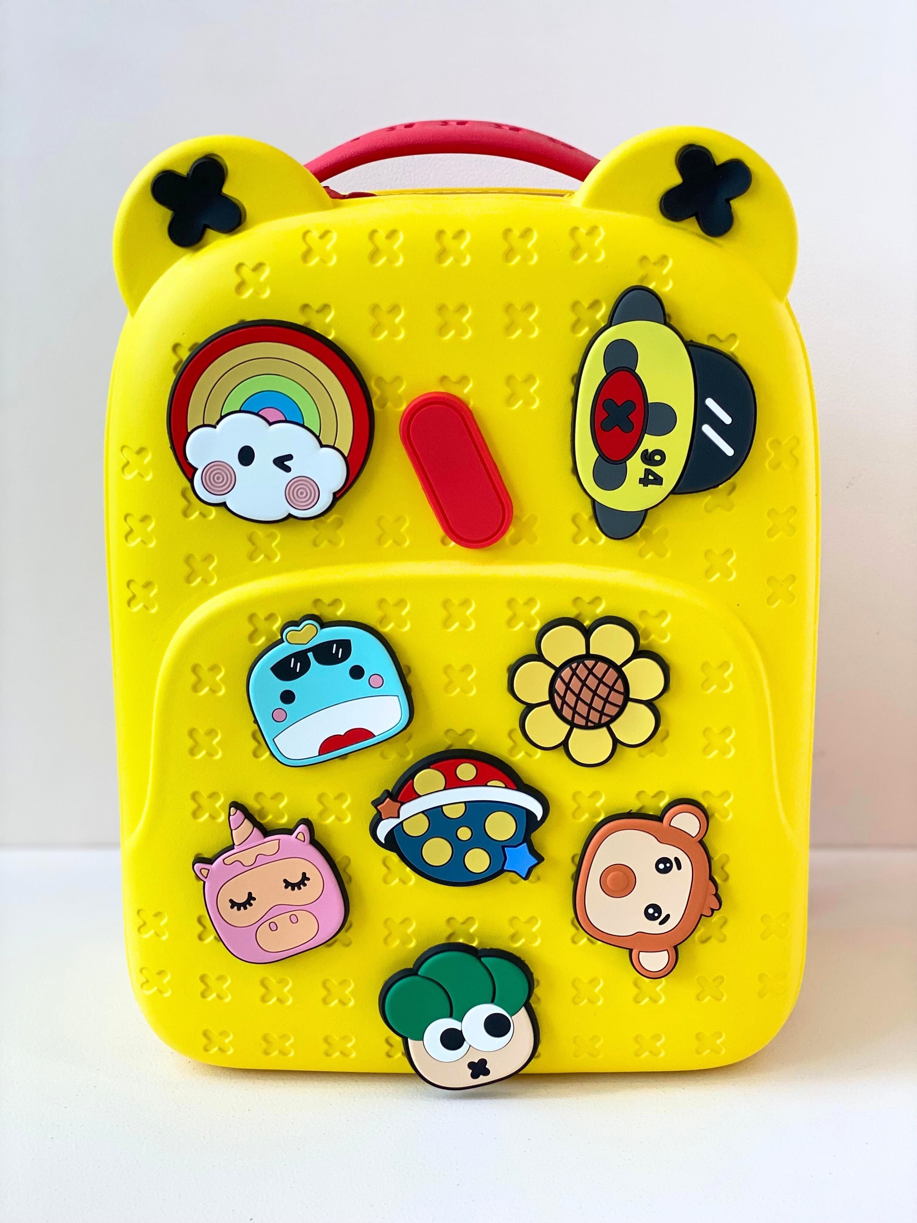 Kawaii Ku™ 3D Character Kids Backpack – Cute Cartoon Bag with Removable Pop Badges