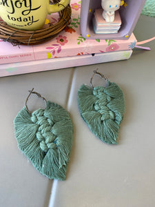 Macrame Leaf Earrings