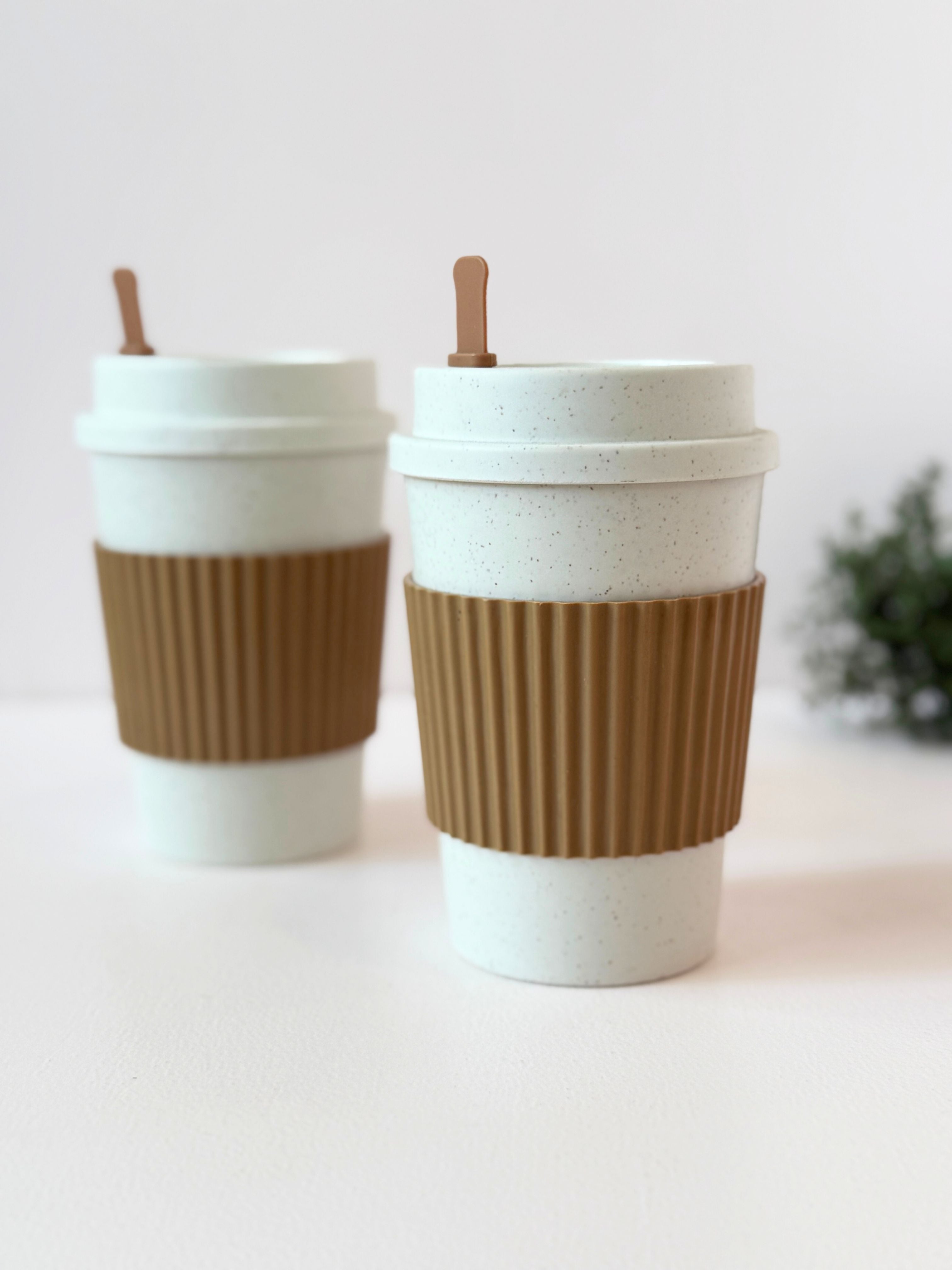 Eco-Friendly Reusable Travel Coffee Cup with Lid & Sleeve – 350ml