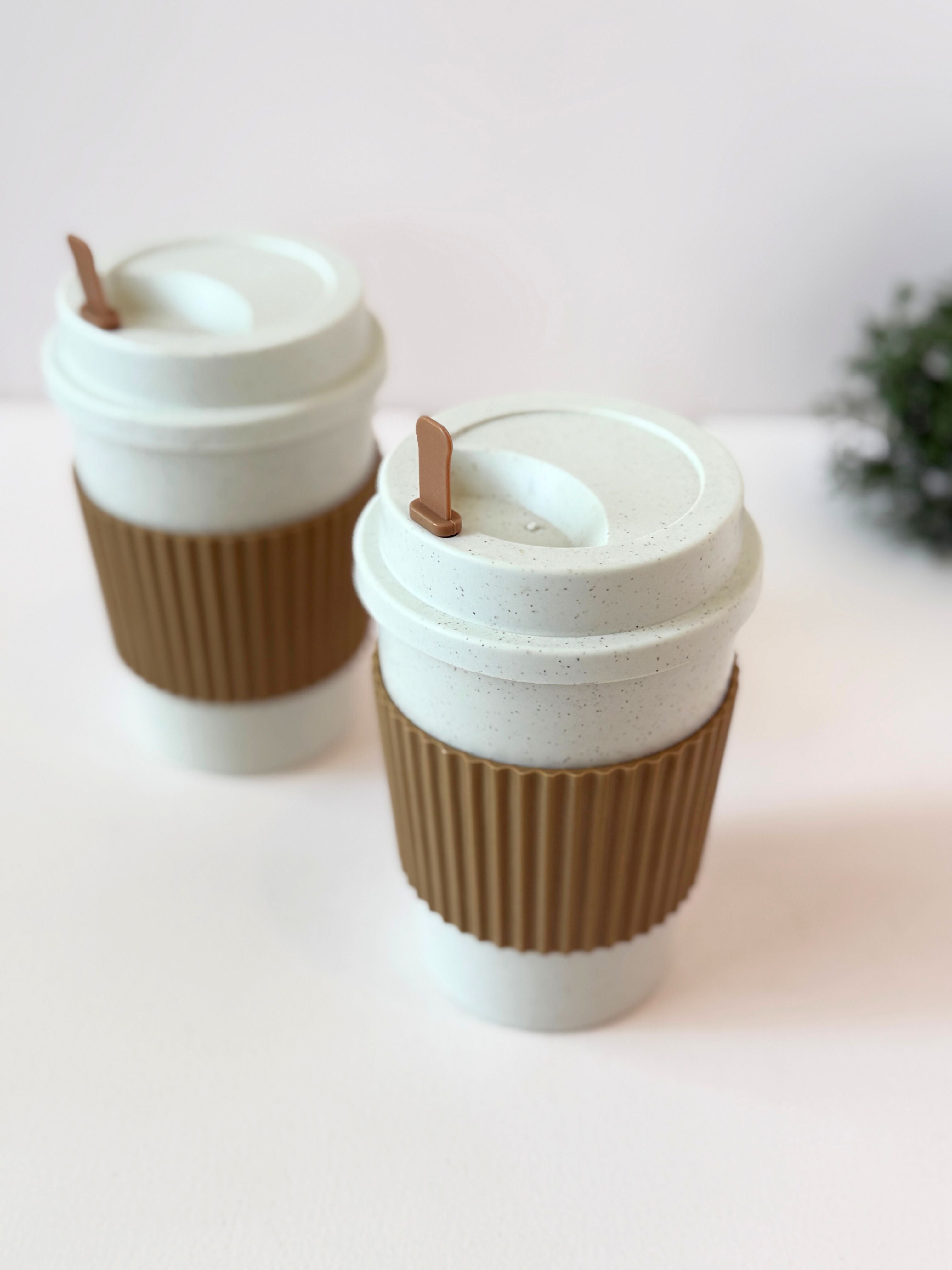 Eco-Friendly Reusable Travel Coffee Cup with Lid & Sleeve – 350ml