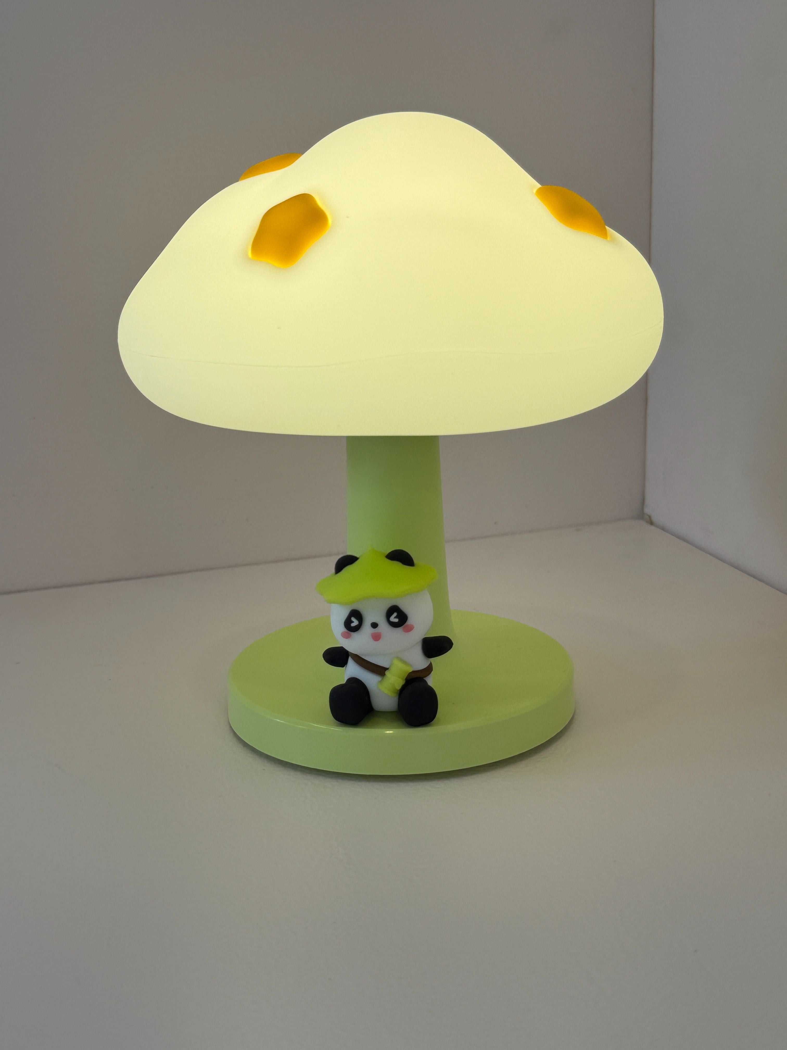 Panda Glow Mushroom Touch Lamp – Soft Silicone Night Light