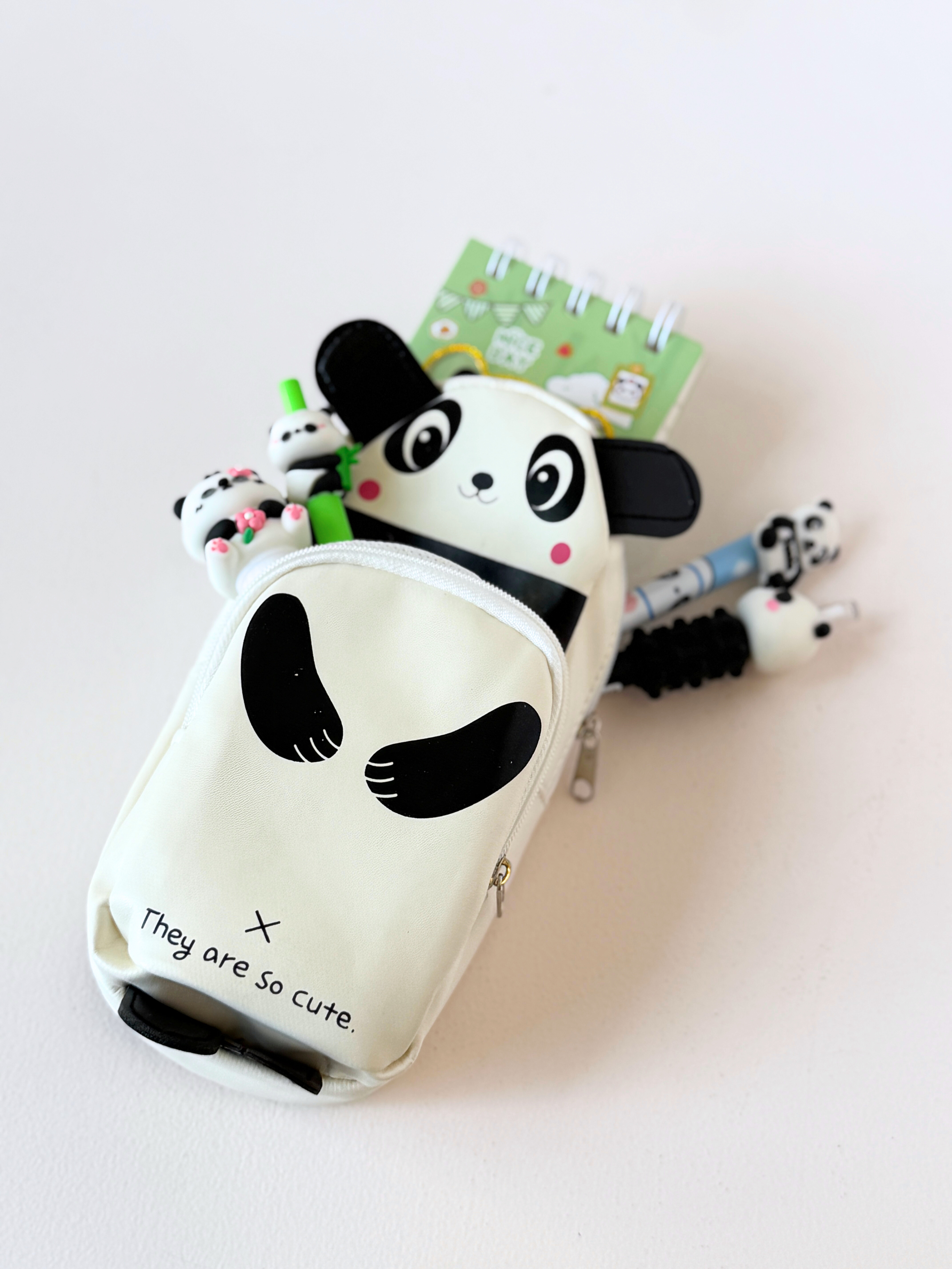 Cute Panda Pencil Pouch – Soft & Expandable Standing Pencil Case for Kids