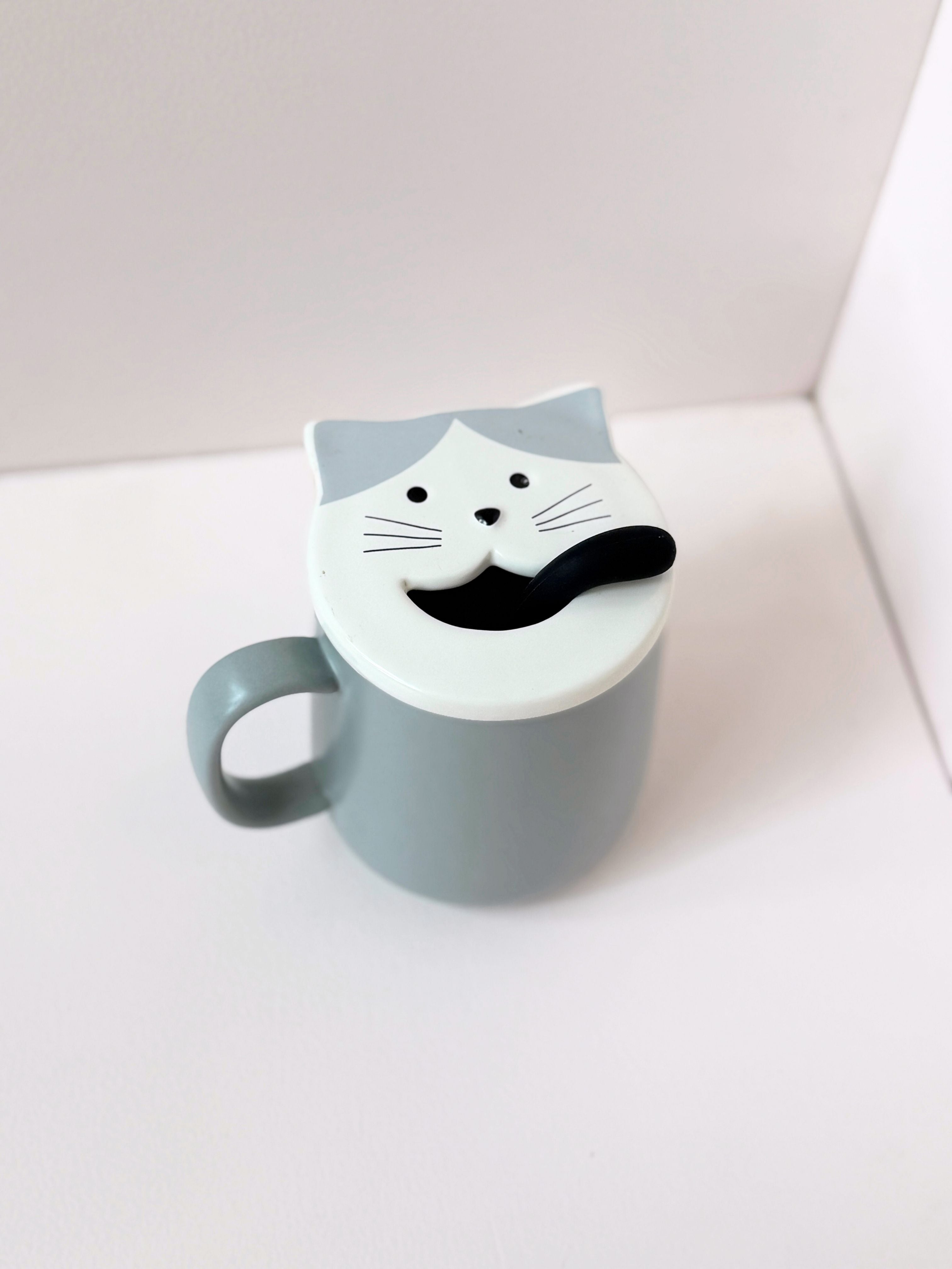 Whisker Sips™ – Cute Cat Mug with Lid & Spoon