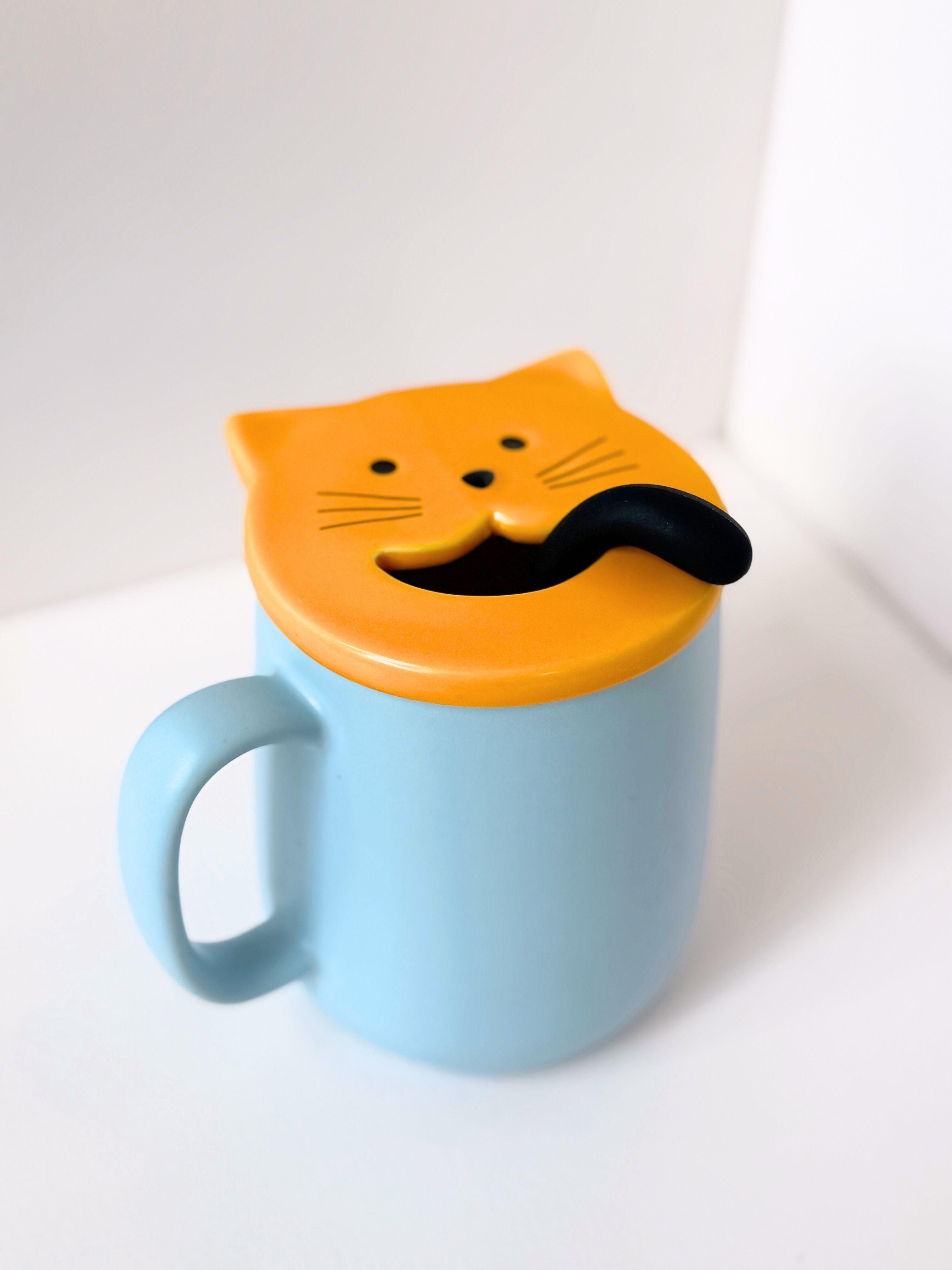 Whisker Sips™ – Cute Cat Mug with Lid & Spoon