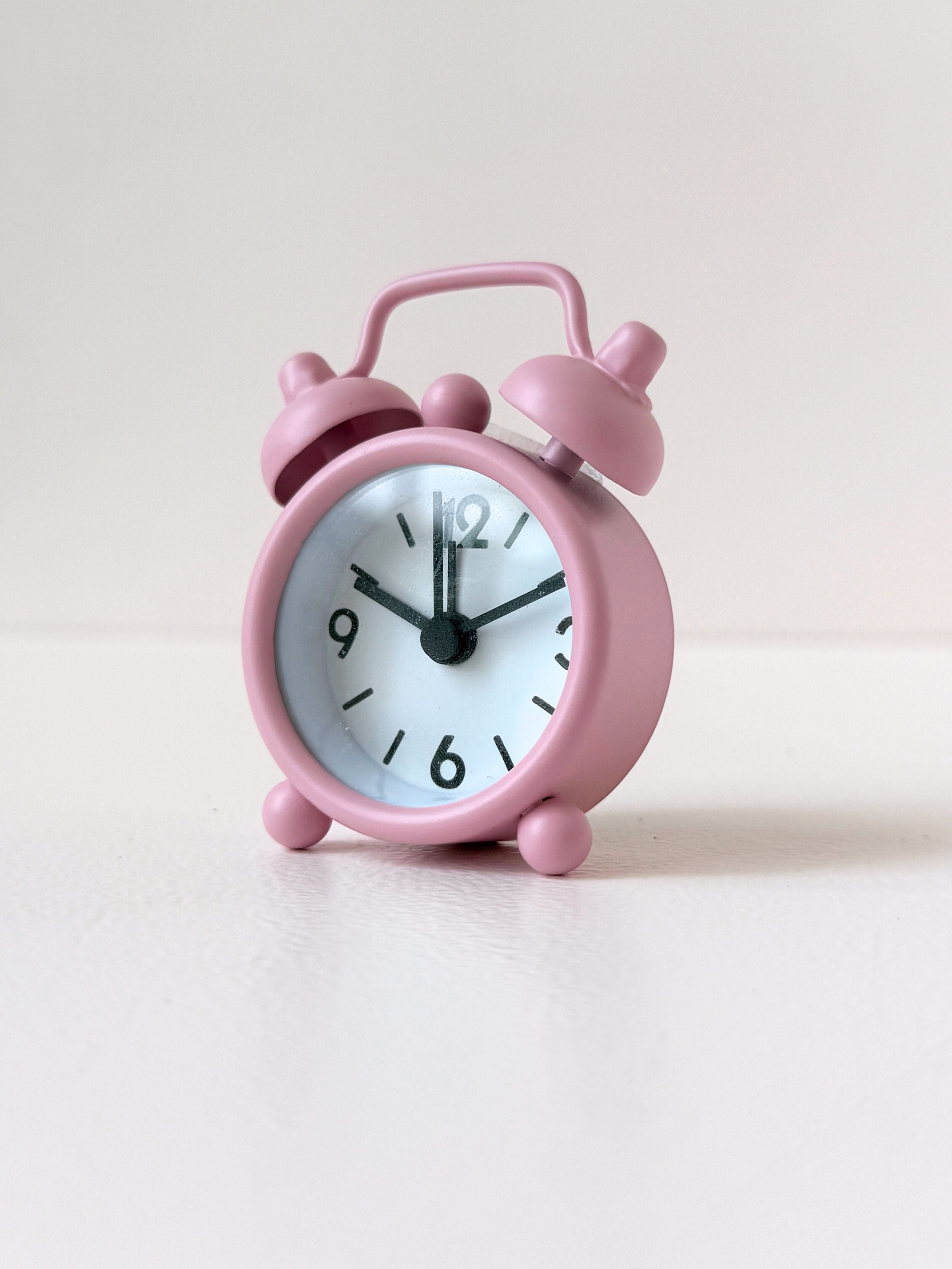 Mini Retro Twin Bell Alarm Clocks – Cute & Colourful Desk Decor