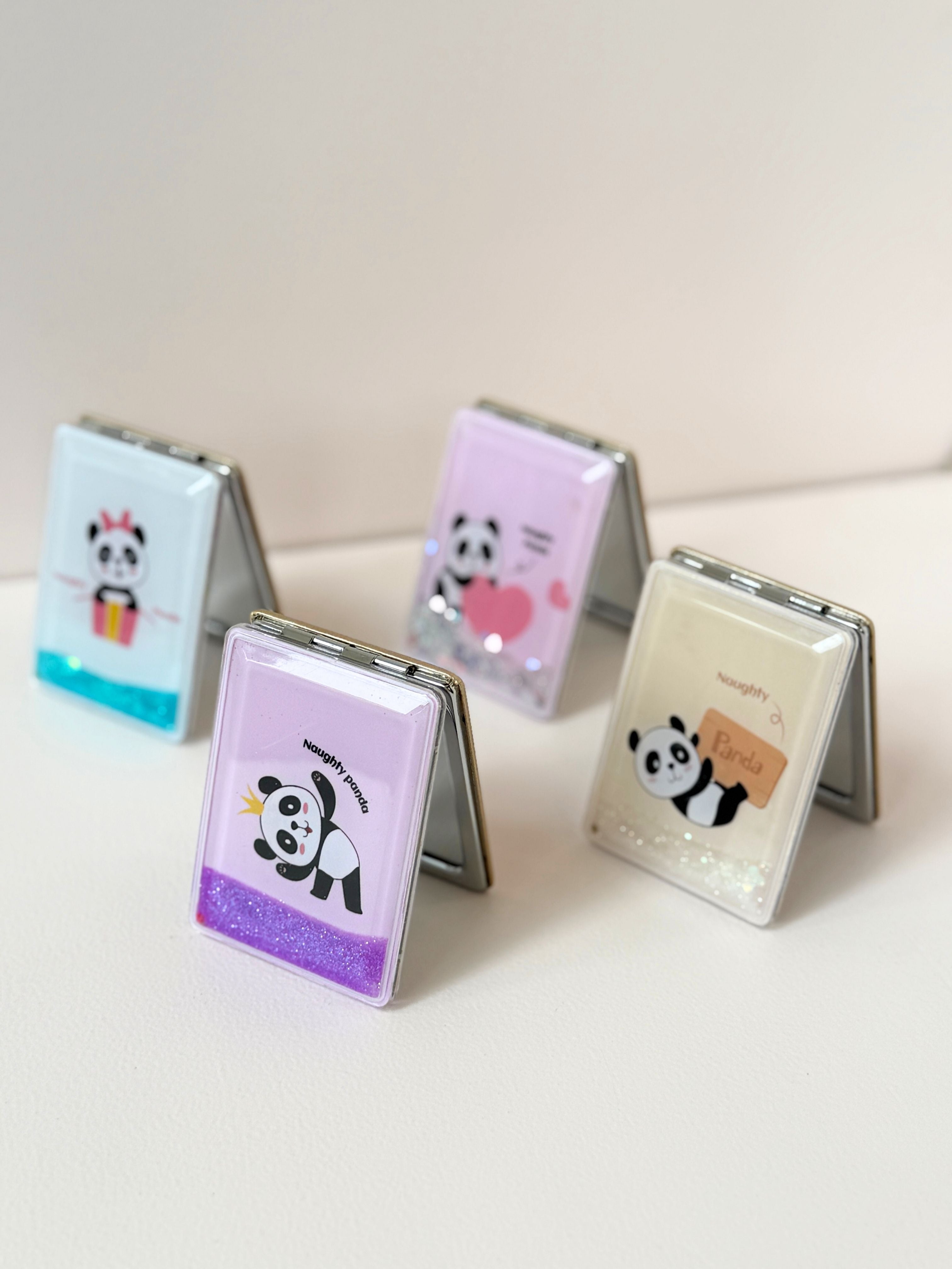 Naughty Panda Glitter Compact Mirror – Cute Pocket-Size Accessory