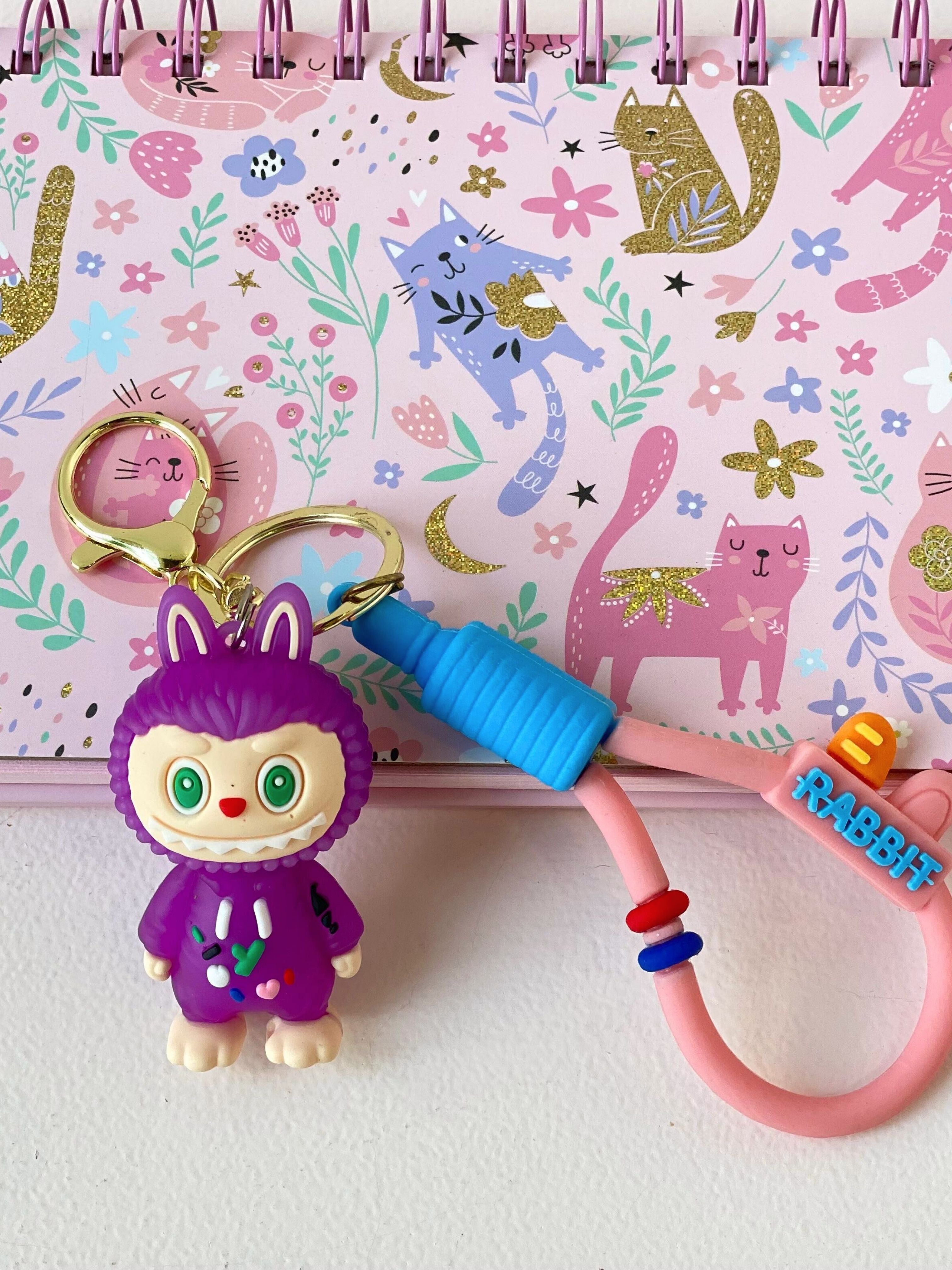 Labubu Silicone Keychain – Cute Cartoon Bag Charm with Silicone Strap
