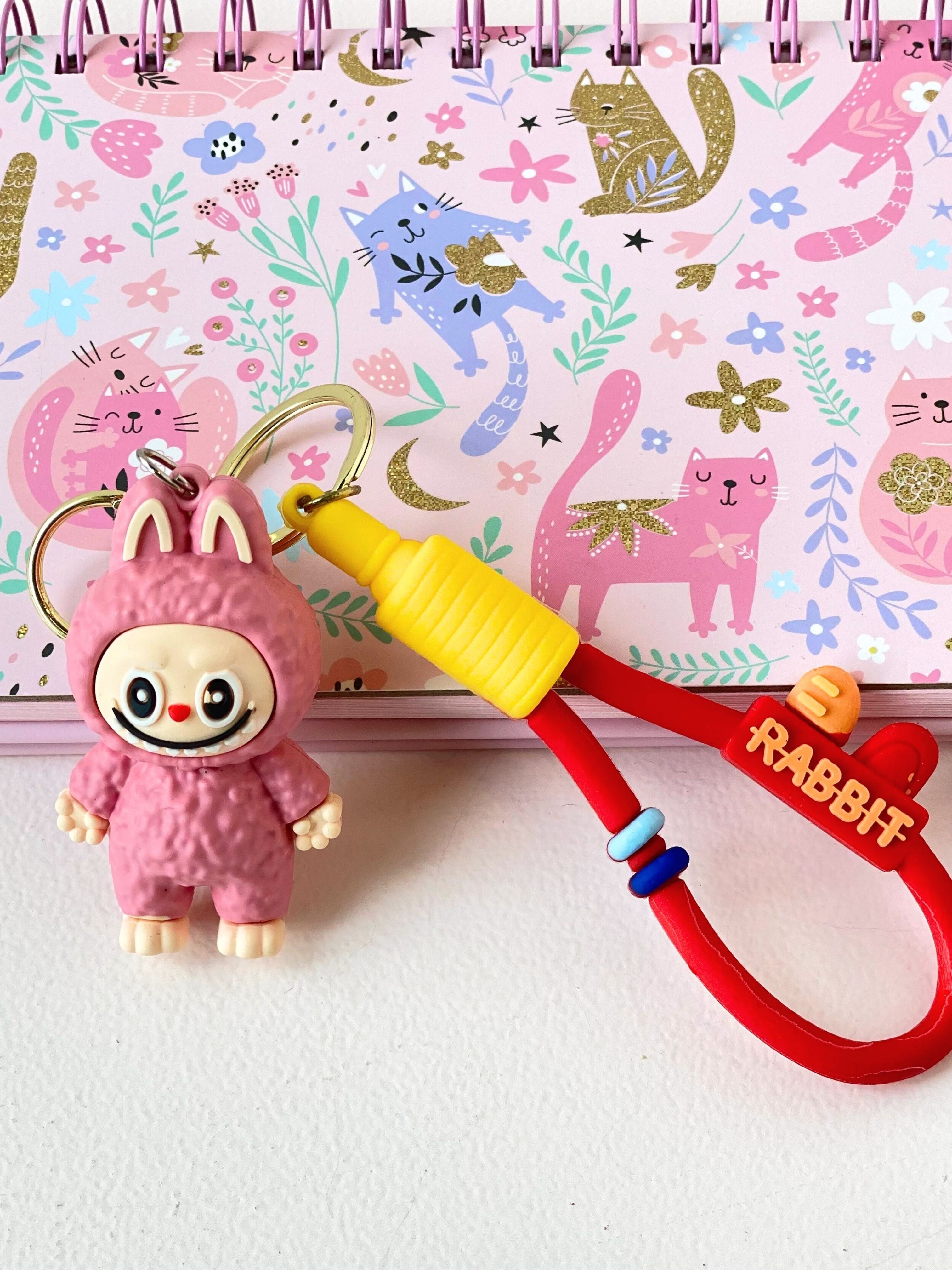 Labubu Silicone Keychain – Cute Cartoon Bag Charm with Silicone Strap