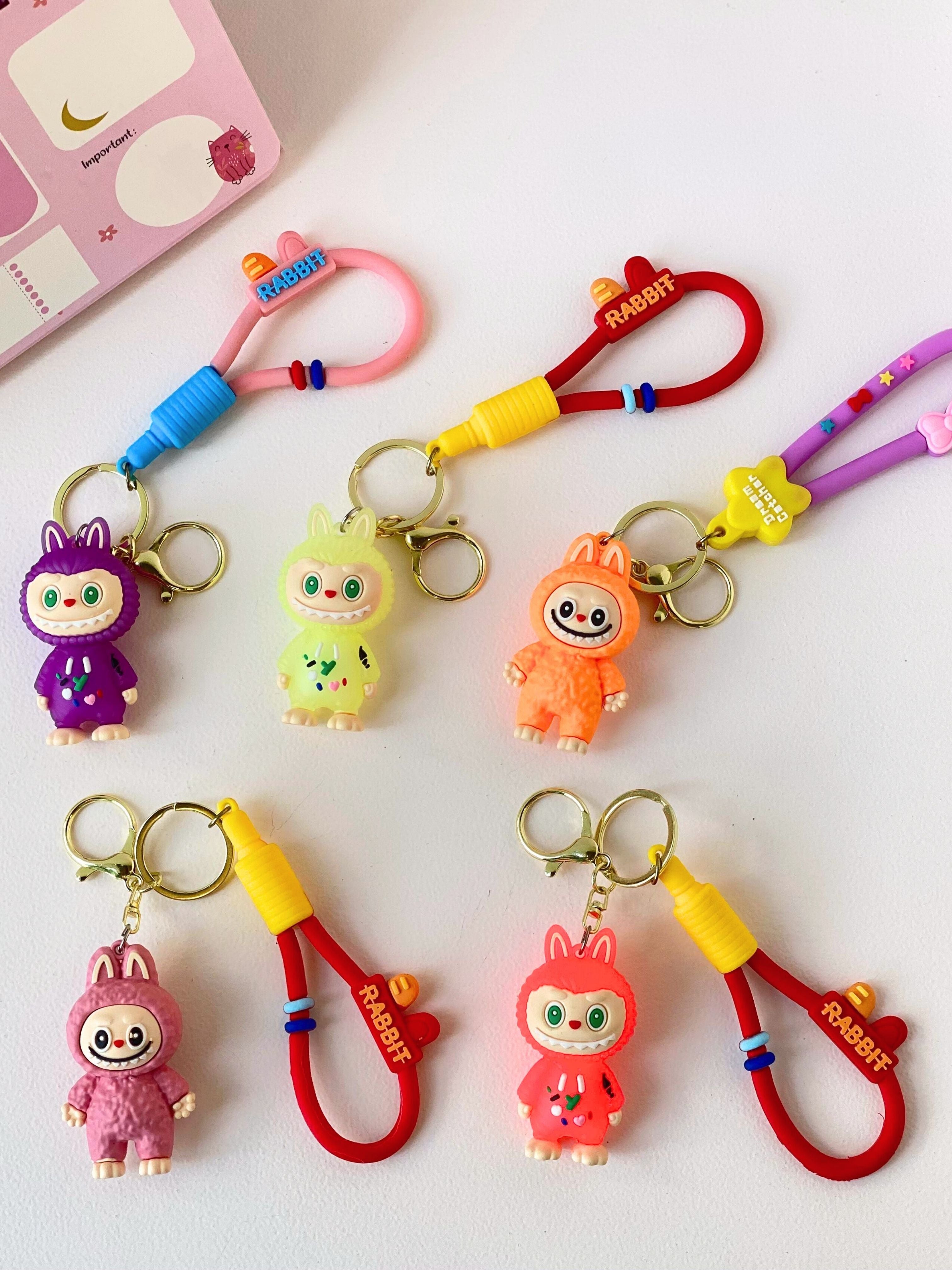 Labubu Silicone Keychain – Cute Cartoon Bag Charm with Silicone Strap