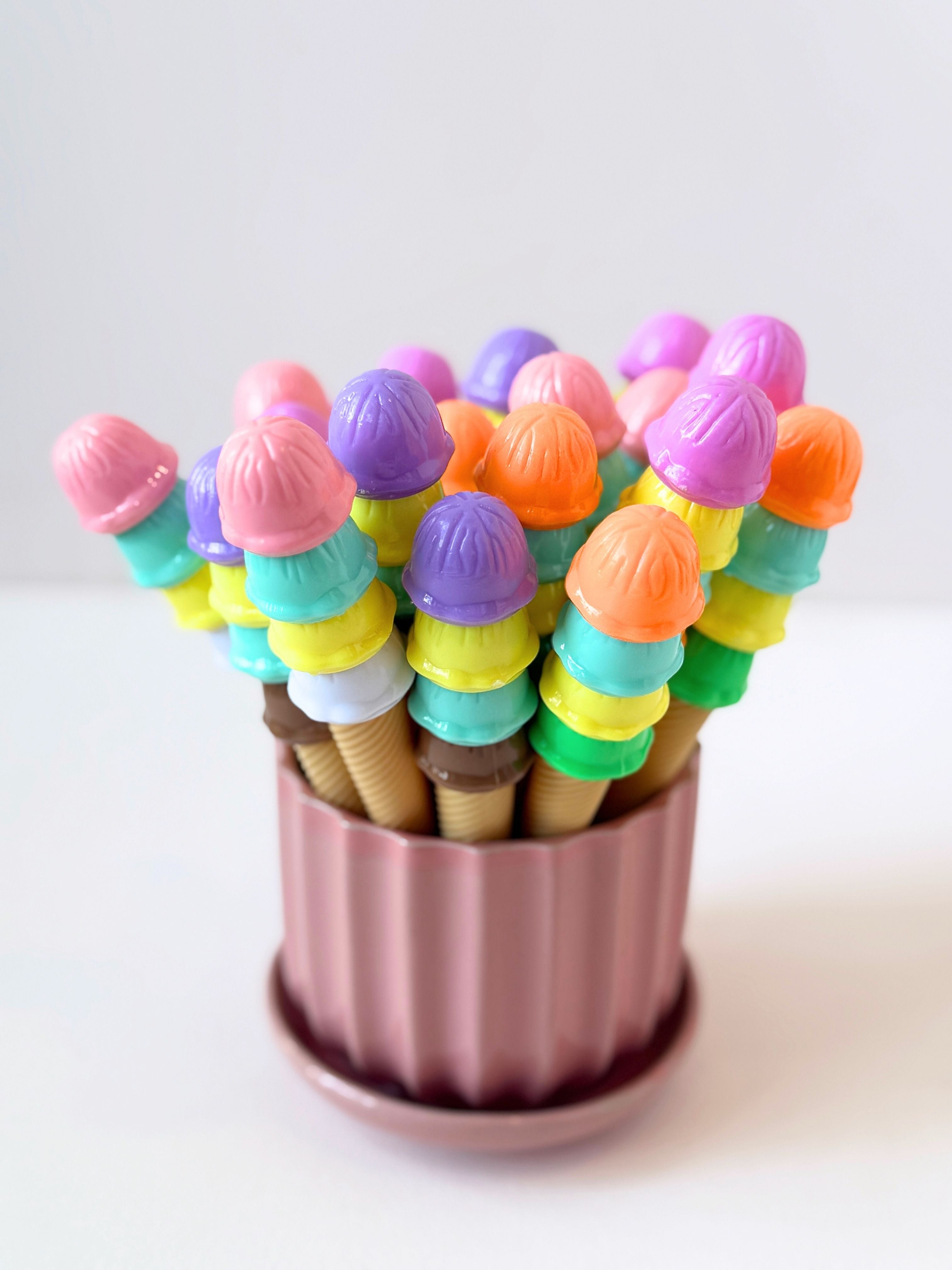 Ice Cream Cone Gel Pens – Set of 4 | Kawaii Cute Stationery for Kids & Teens