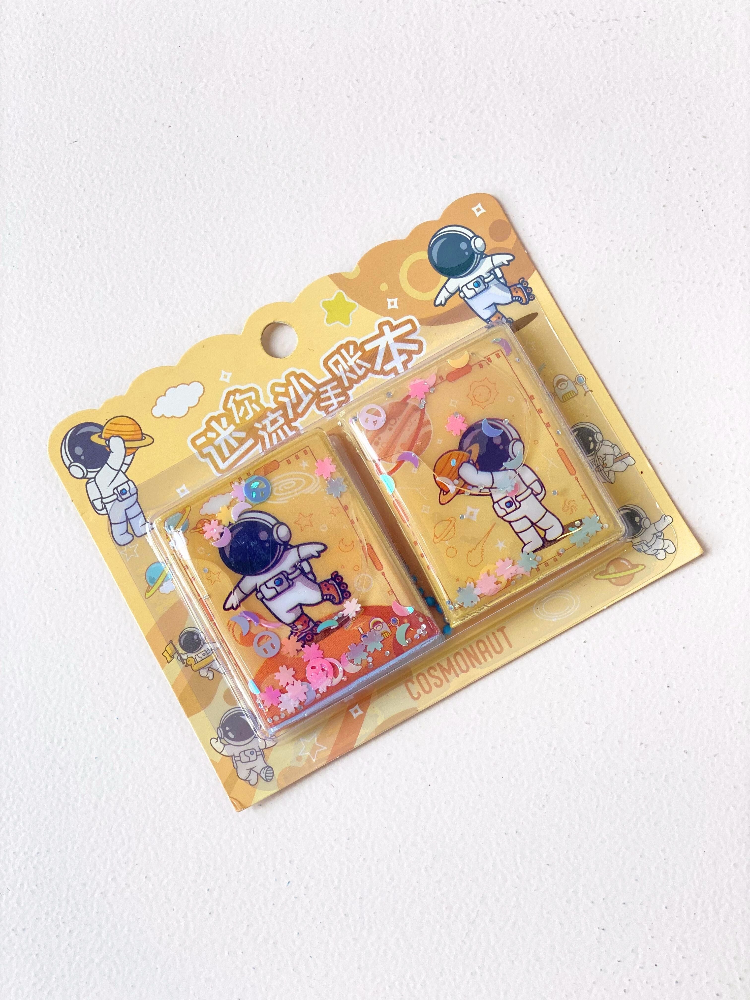 Cosmonaut Mini Shaker Notebook with Stickers – Astronaut-Themed Pocket Journal Set of 2