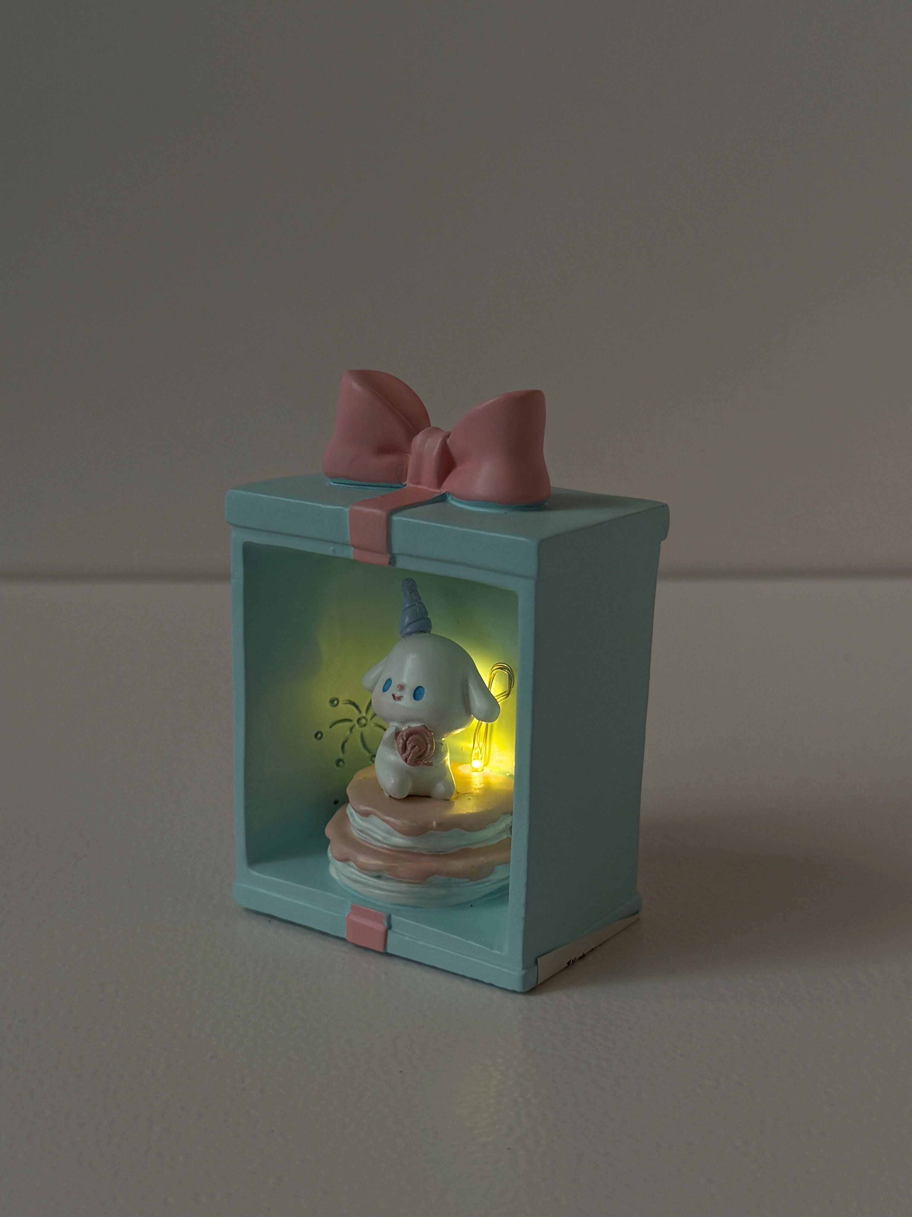 Magical Pancake Bunny & Book Bear in a Gift Box with LED Night Light