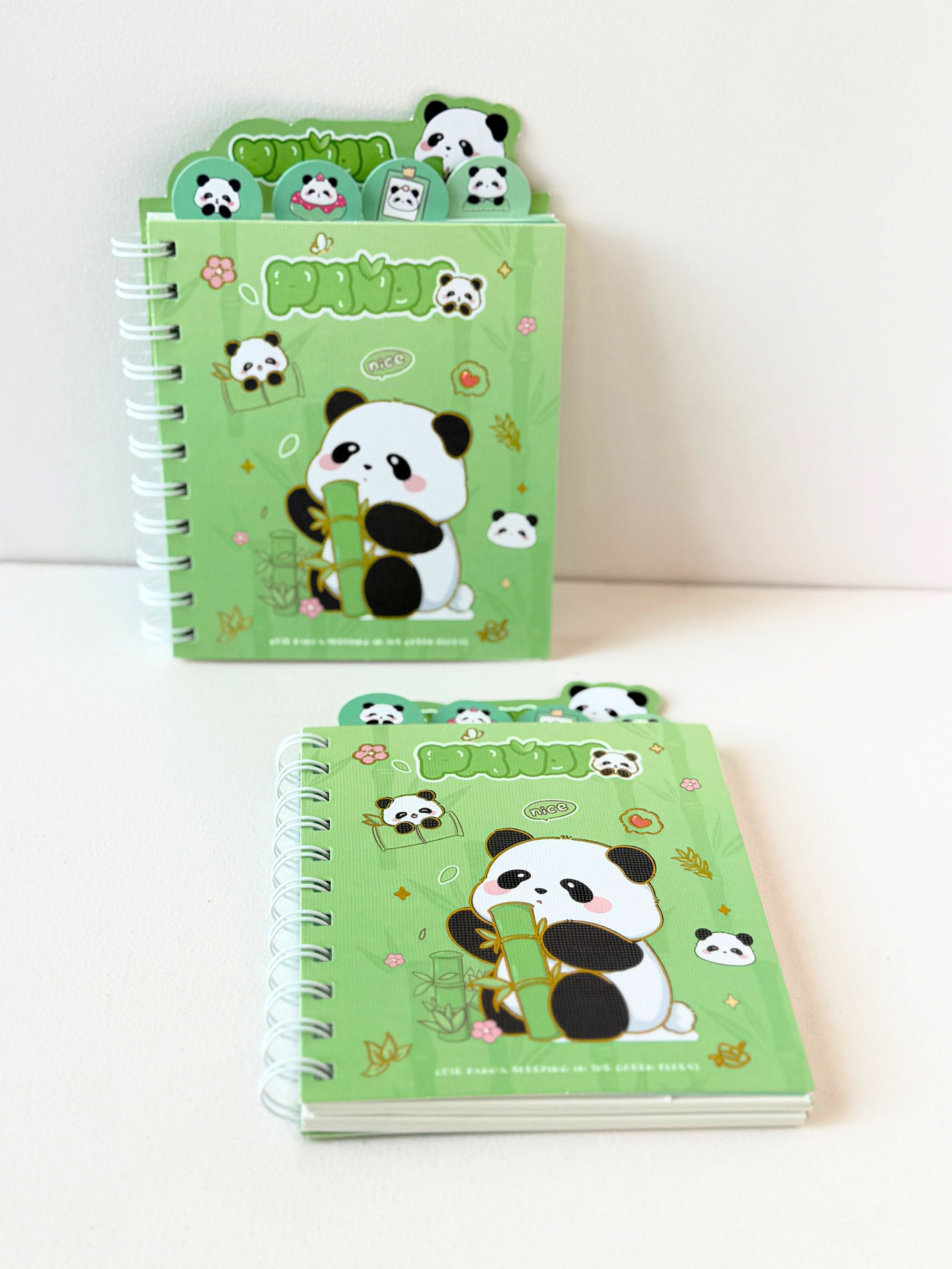 Cute Panda Spiral Notebook with Divider Tabs – Kawaii Stationery