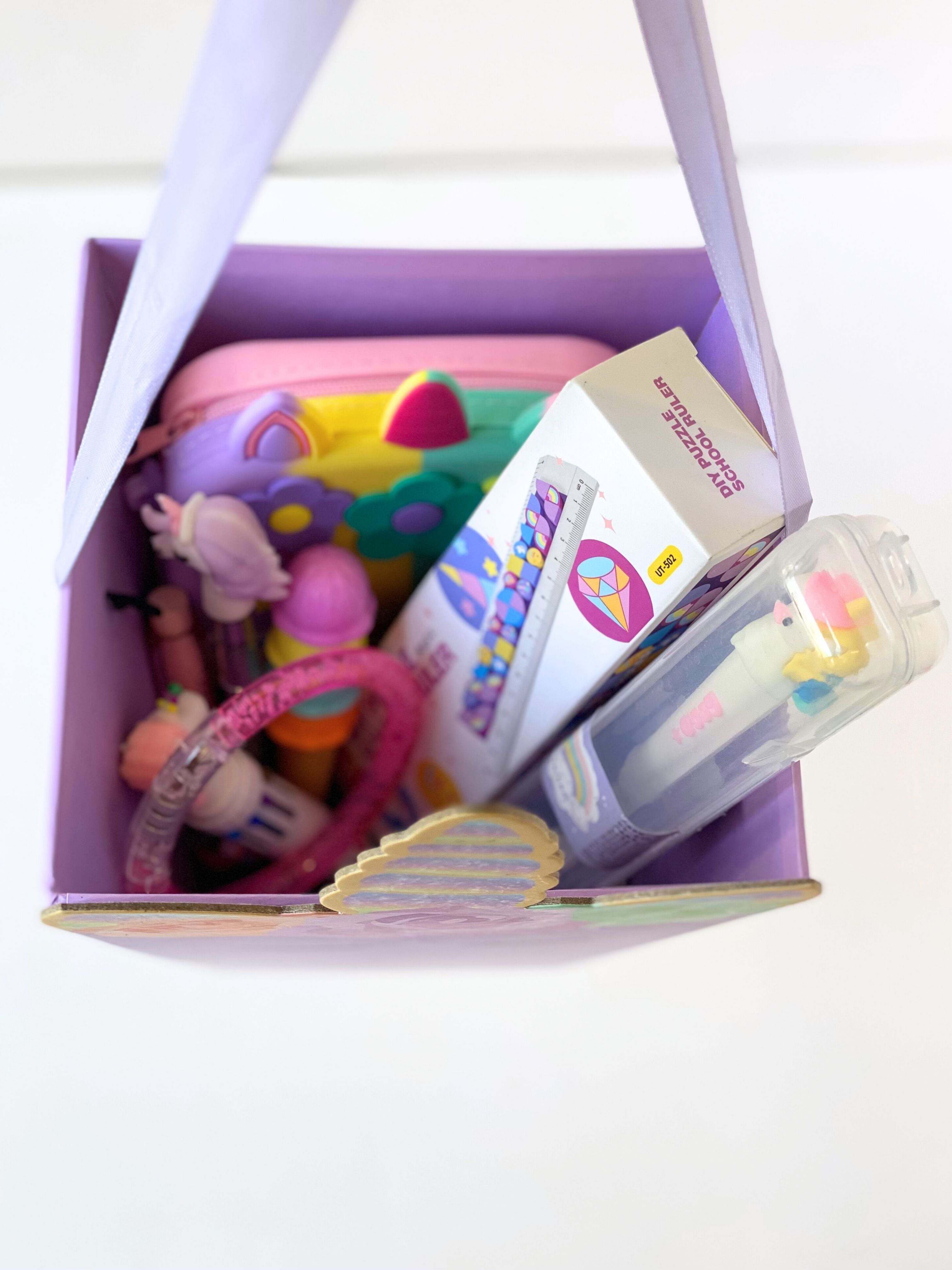 Magical Unicorn-Themed Stationery Gift Basket Hamper | Dreamy Gifts for Kids, Birthdays & Return Favors