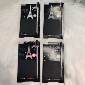 Black Eiffel Sticky Notes - Assorted