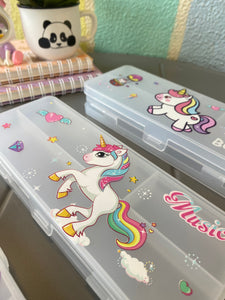 Unicorn Transparent Pencil Box -Assorted Designs