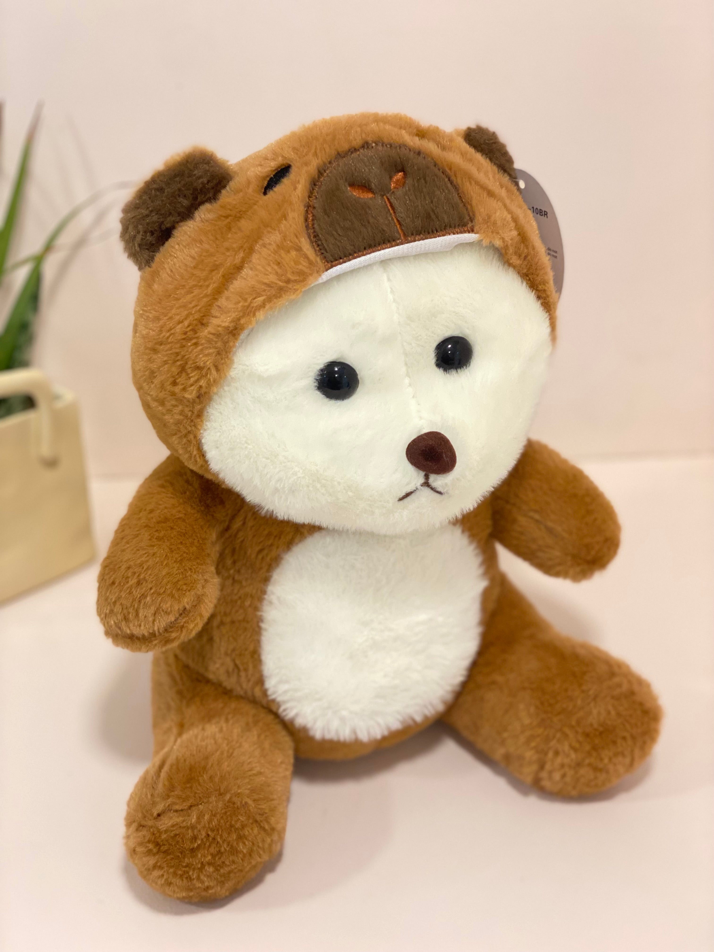 Cute Bear Capybara Plush Toy with Mini Backpack – Soft Stuffed Animal for Kids & Adults | Unisex Gift