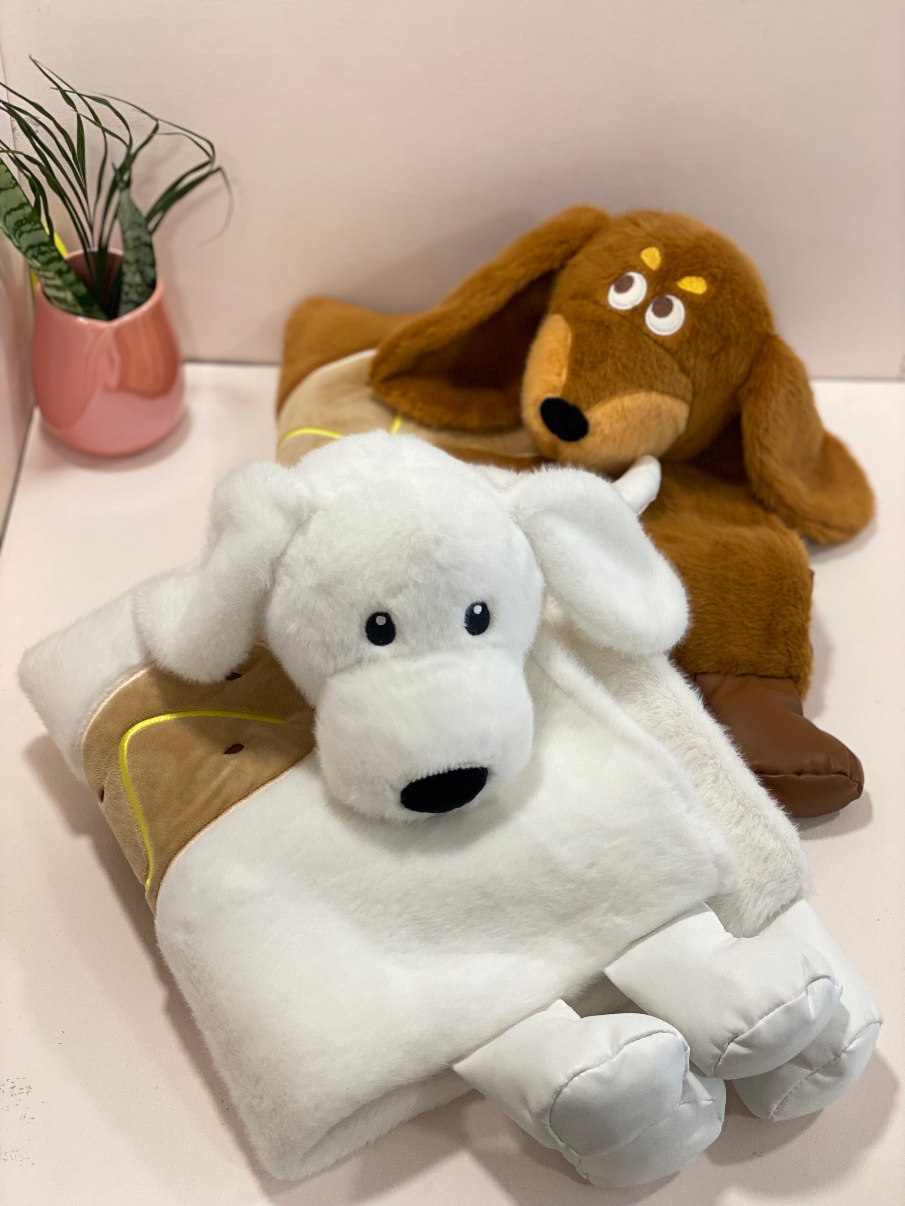 Cute Plush Animal Tote Bag – Soft Cartoon Puppy & Bunny Shoulder Bag | Kawaii Plush Handbag for Kids & Everyday Use