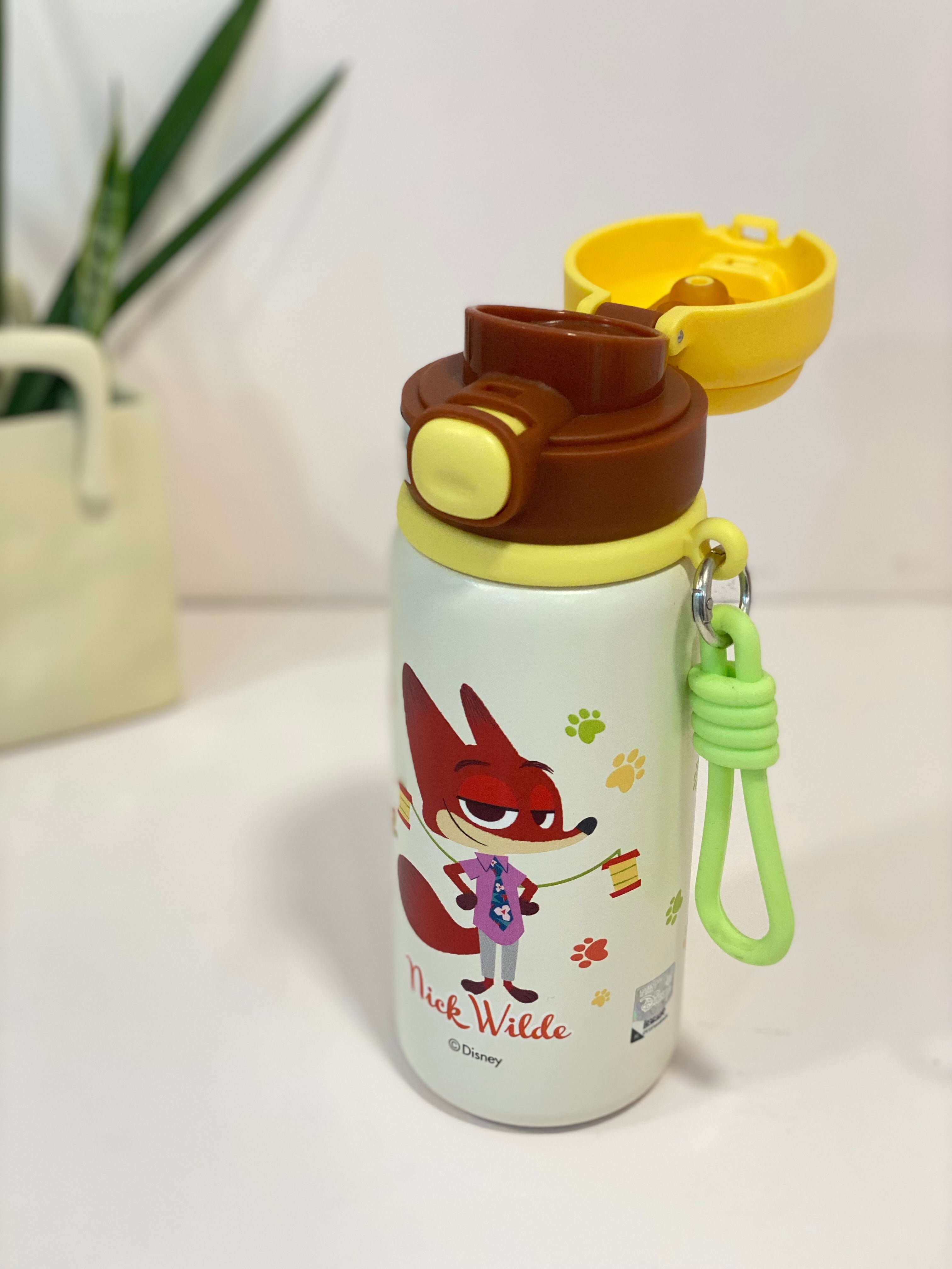 Disney Character Stainless Steel Kids Water Bottle with Flip-Top Straw Lid | Leak-Proof, Insulated