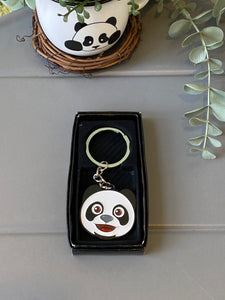 Happy Panda Metal Keychain
