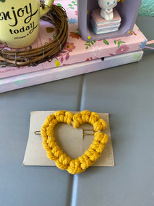 Heart Shape Macrame Hair Clip