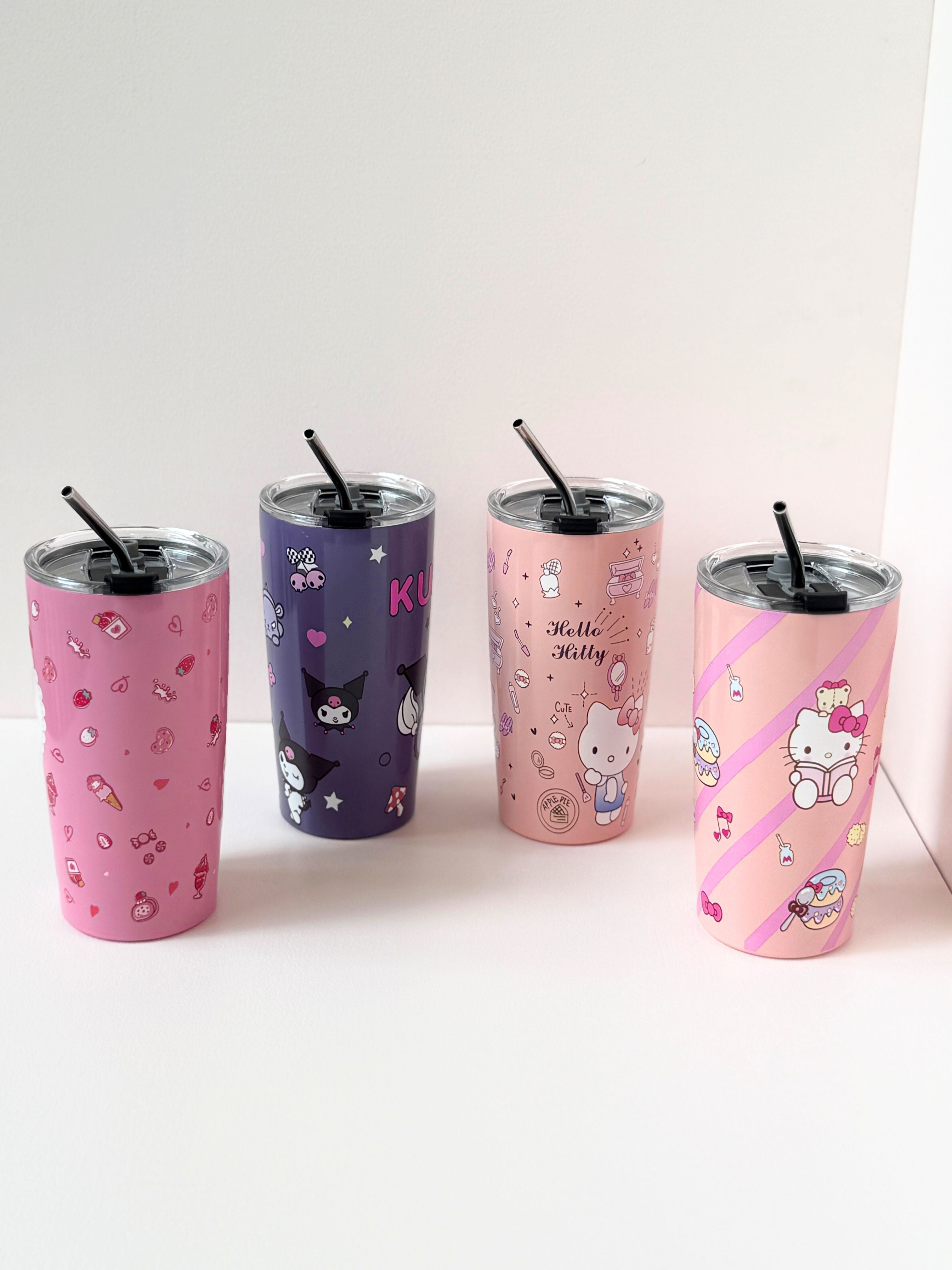 Kawaii Character Tumbler with Straw – Kuromi, My Melody, Hello Kitty (500ml Stainless Steel)
