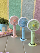 Load image into Gallery viewer, Floral Hand Fan with Stand
