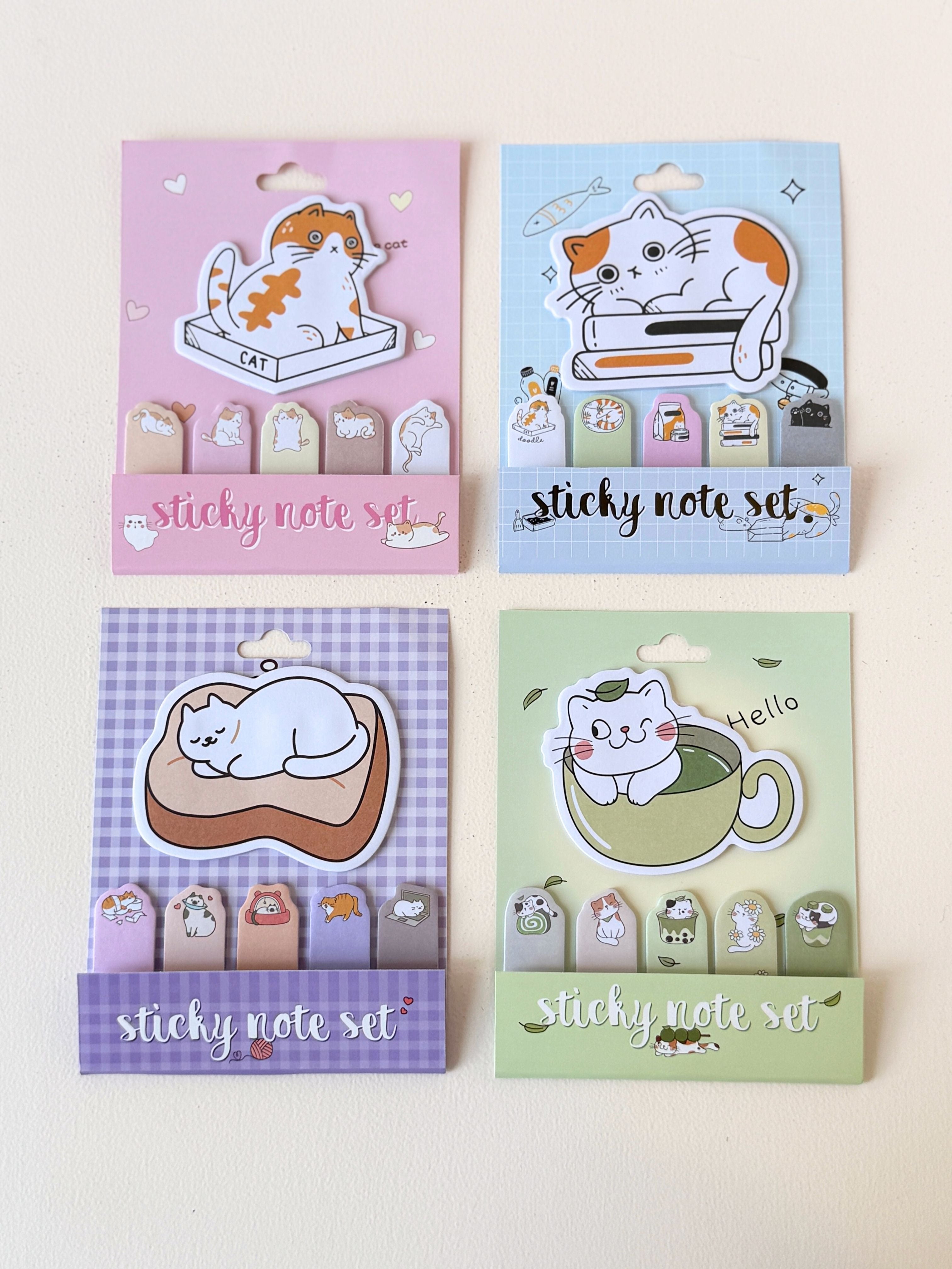 Cute Cat Sticky Notes – Adorable Illustrated Memo Tabs for Journaling & Organisation