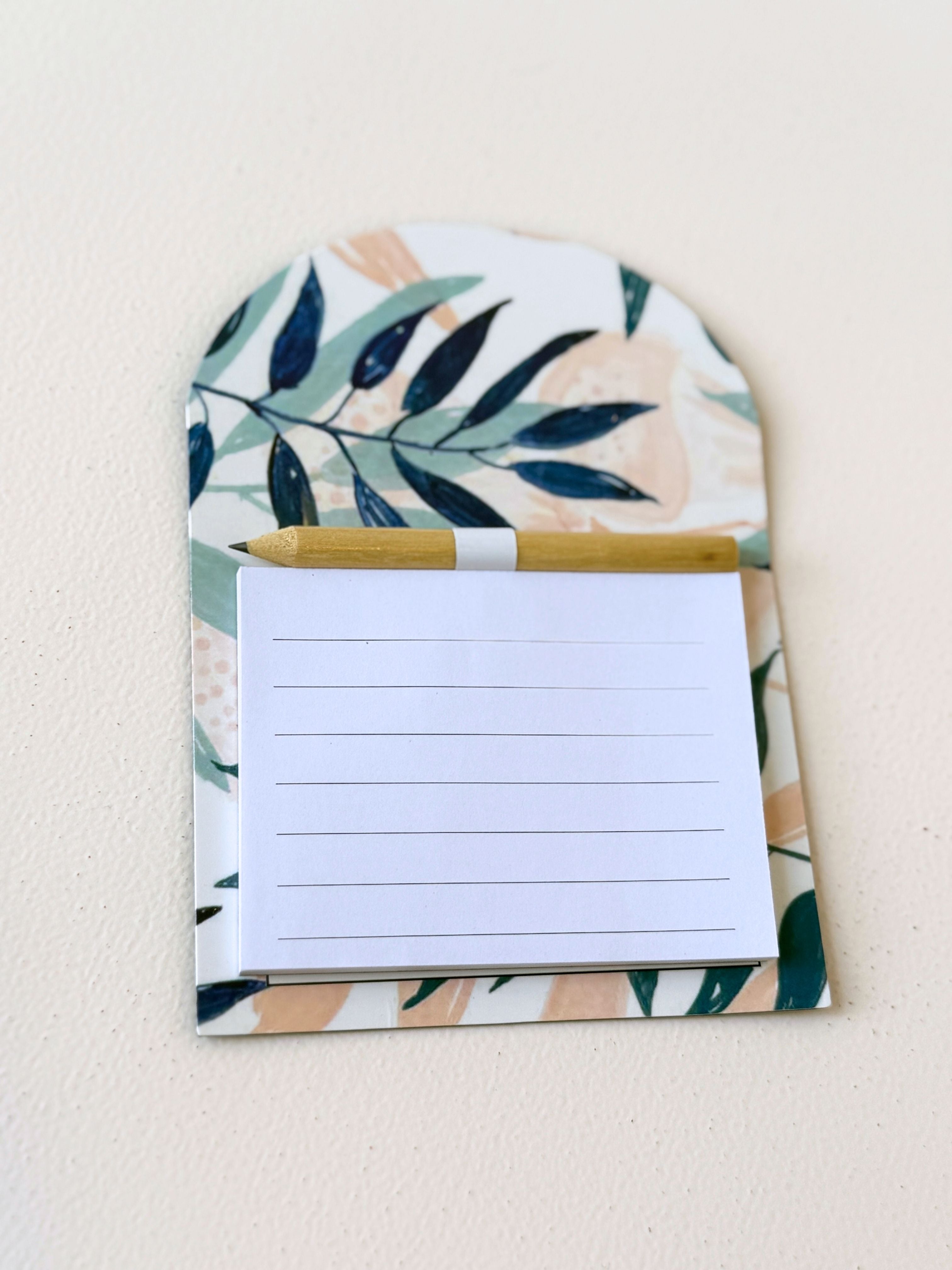 Magnetic Notepad with Pencil – Cute Patterned Memo Pad for Fridge, Office or Kitchen